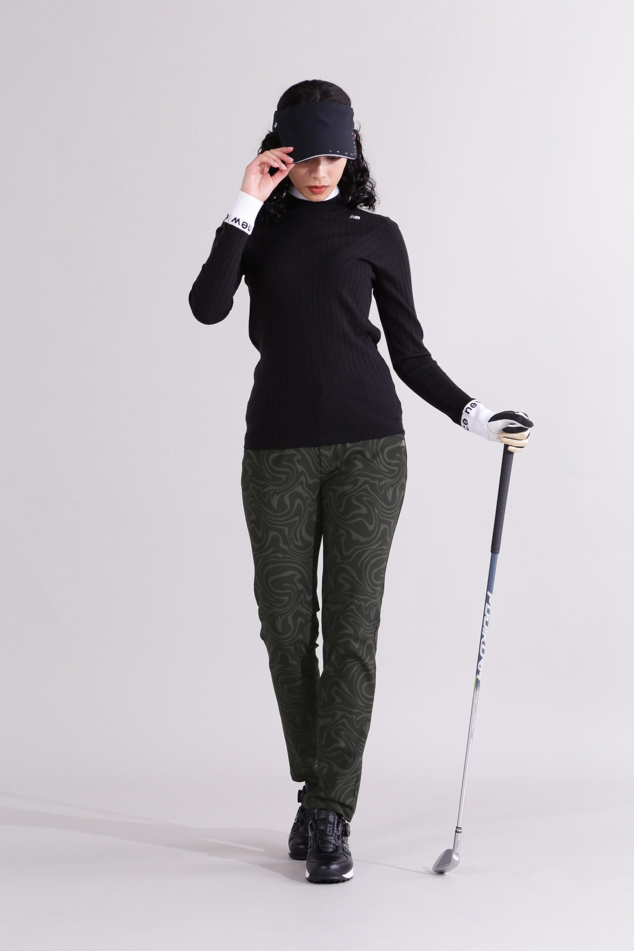 【直営店舗限定】マーブル柄 スリム ロングパンツ (WOMENS)