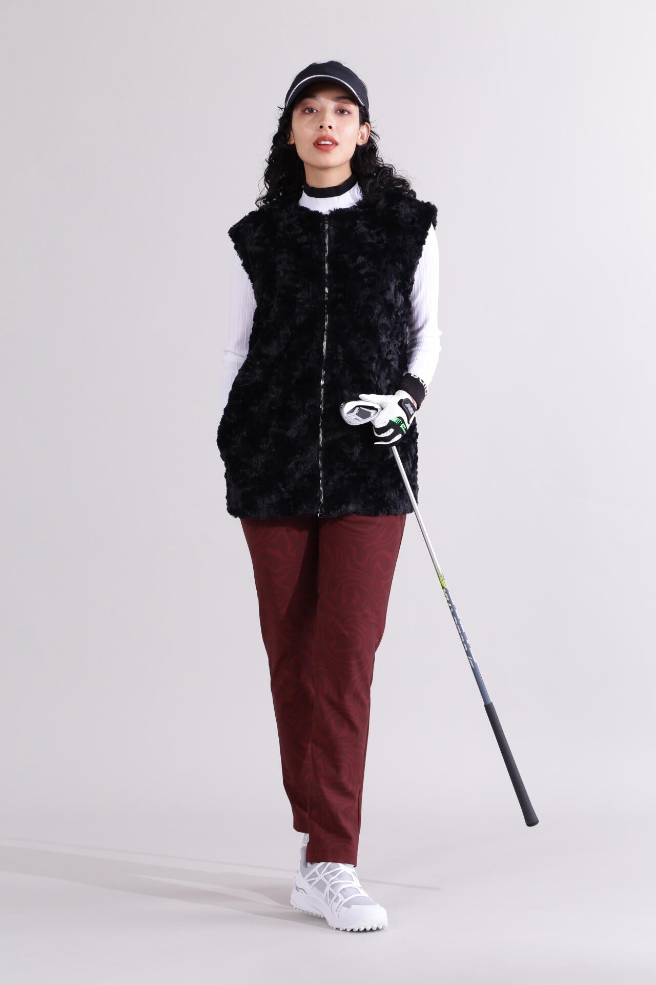 【直営店舗限定】マーブル柄 スリム ロングパンツ (WOMENS)