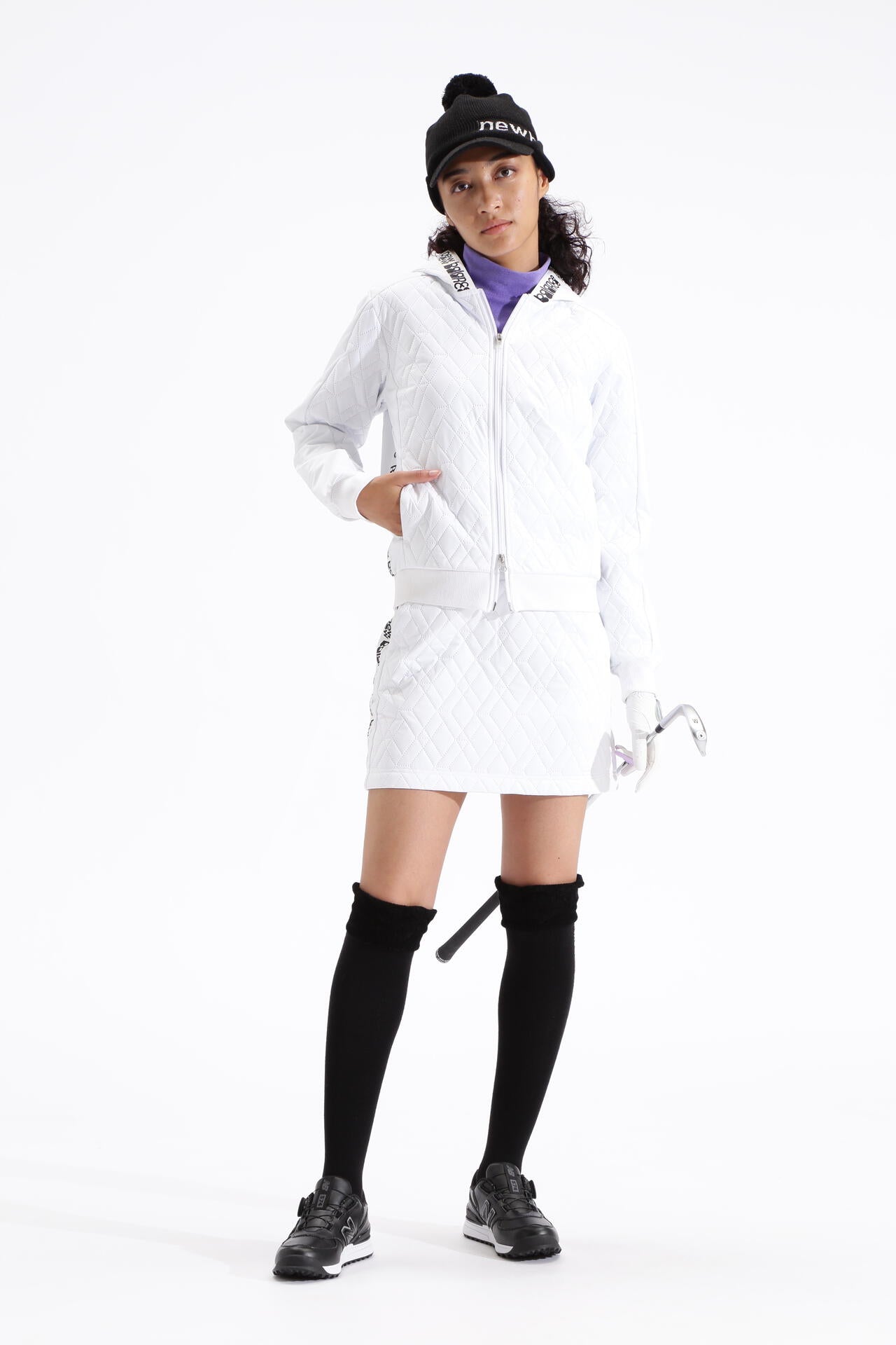 微塵ボーダーダブルフェイス 裏起毛 長袖 モックネック プルオーバー (WOMENS SPORT)