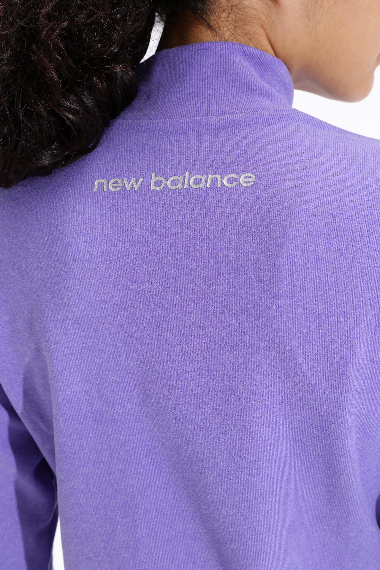 微塵ボーダーダブルフェイス 裏起毛 長袖 モックネック プルオーバー (WOMENS SPORT)