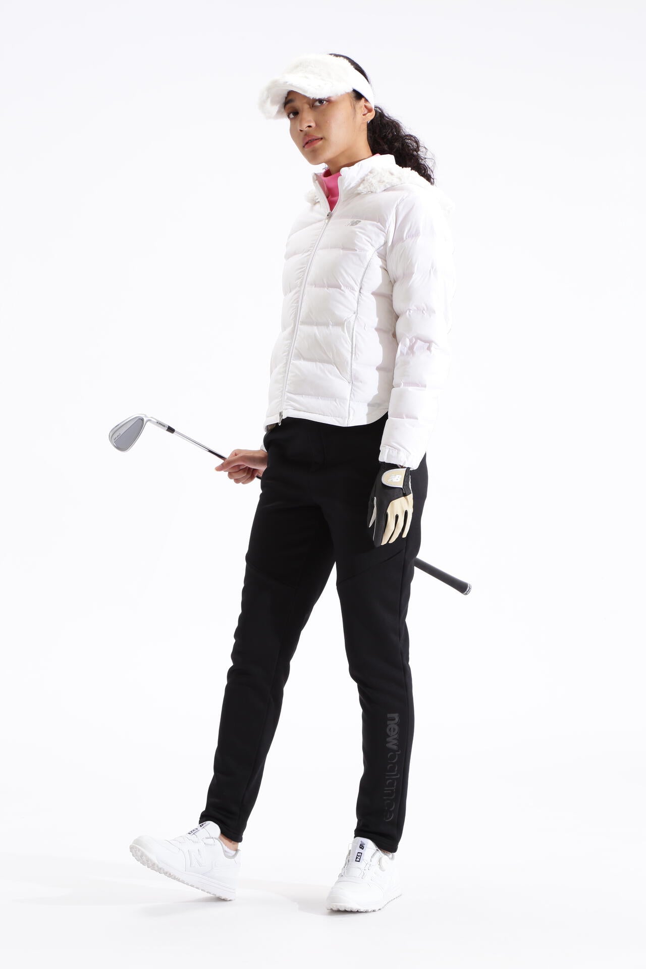 微塵ボーダーダブルフェイス 裏起毛 長袖 モックネック プルオーバー (WOMENS SPORT)