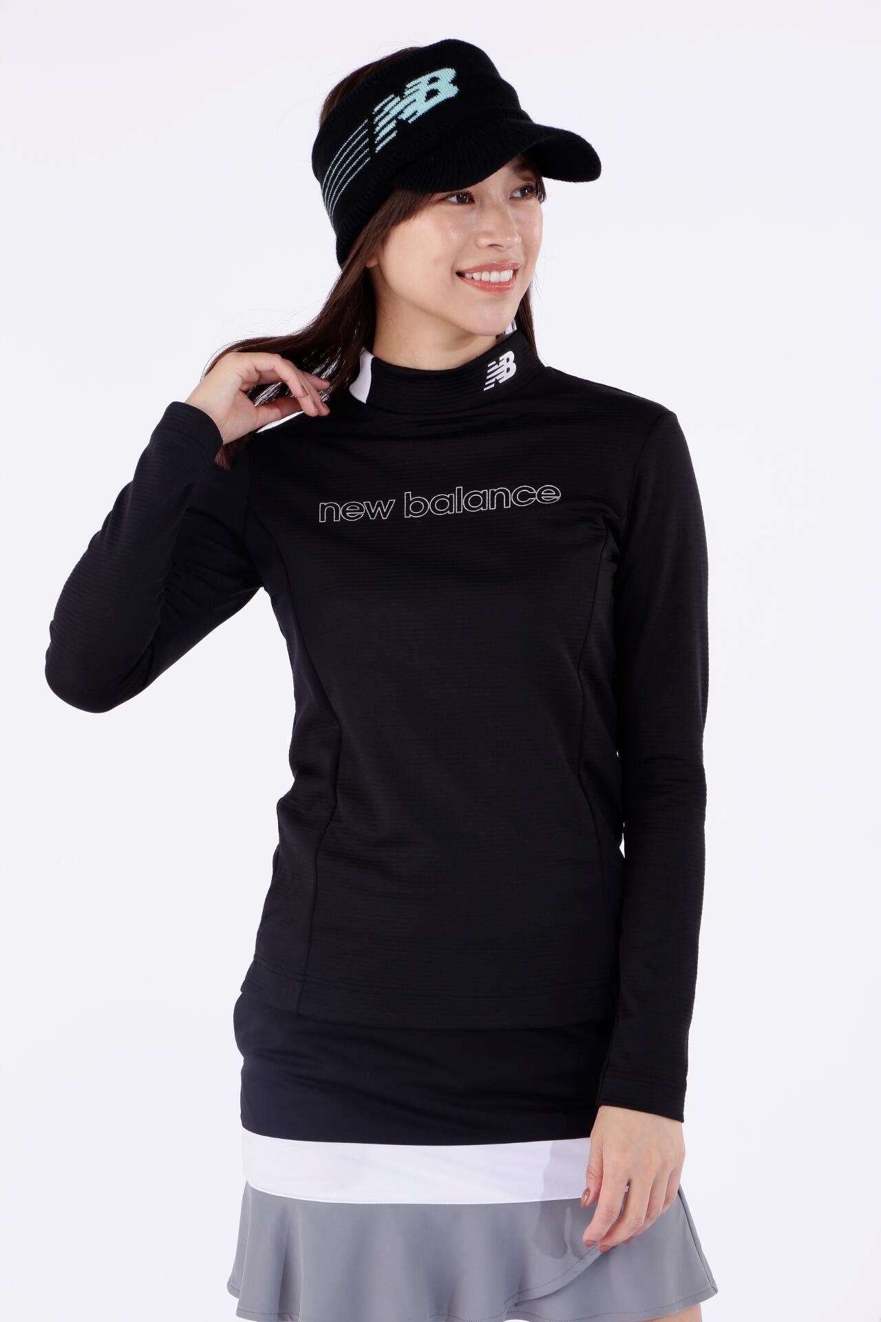 高伸縮 ボーダーキルト 長袖 モックネック プルオーバー (WOMENS WORLD)