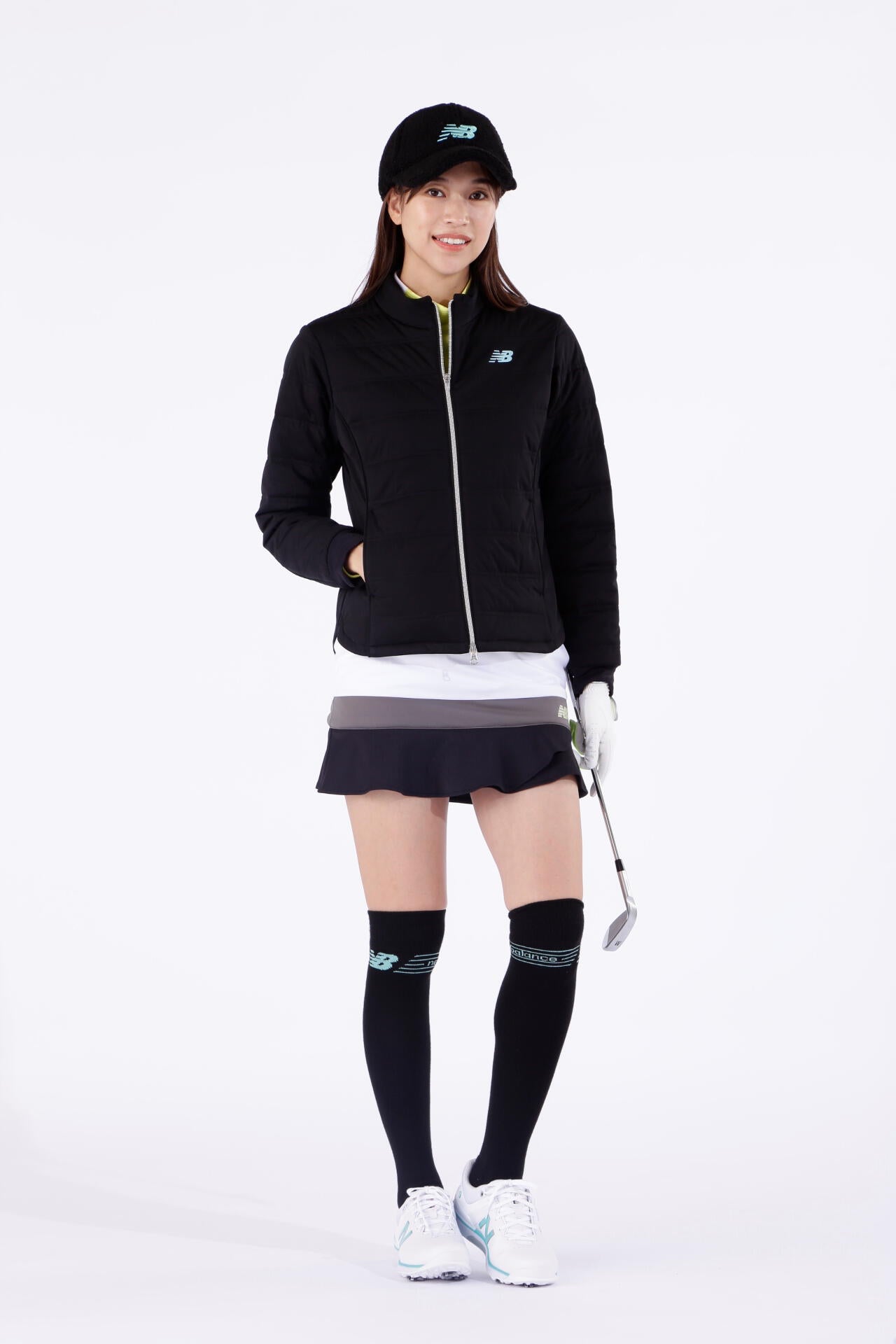 高伸縮 ボーダーキルト 長袖 モックネック プルオーバー (WOMENS WORLD)