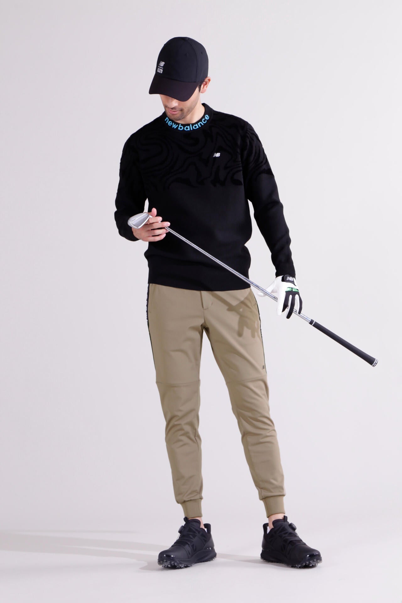 【直営店舗限定】マーブル柄×ガーター編み クルーネック ニット プルオーバー (MENS)