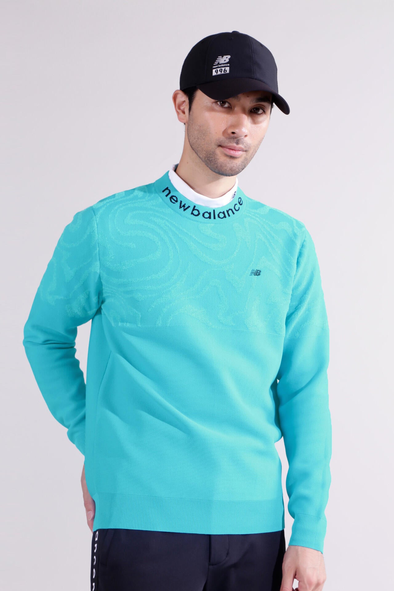 【直営店舗限定】マーブル柄×ガーター編み クルーネック ニット プルオーバー (MENS)