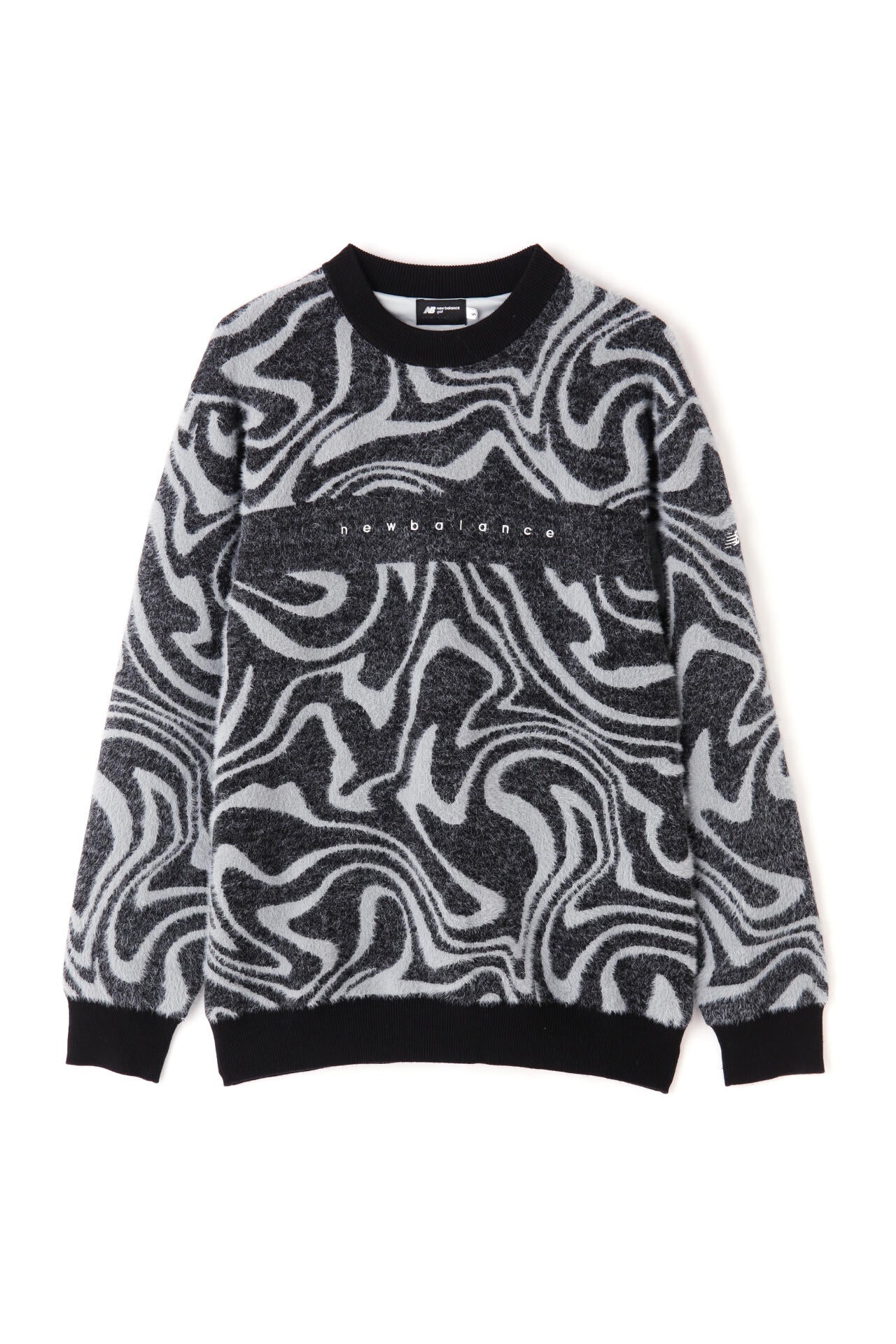 【直営店舗限定】マーブル柄 モックネック ニット プルオーバー (MENS)