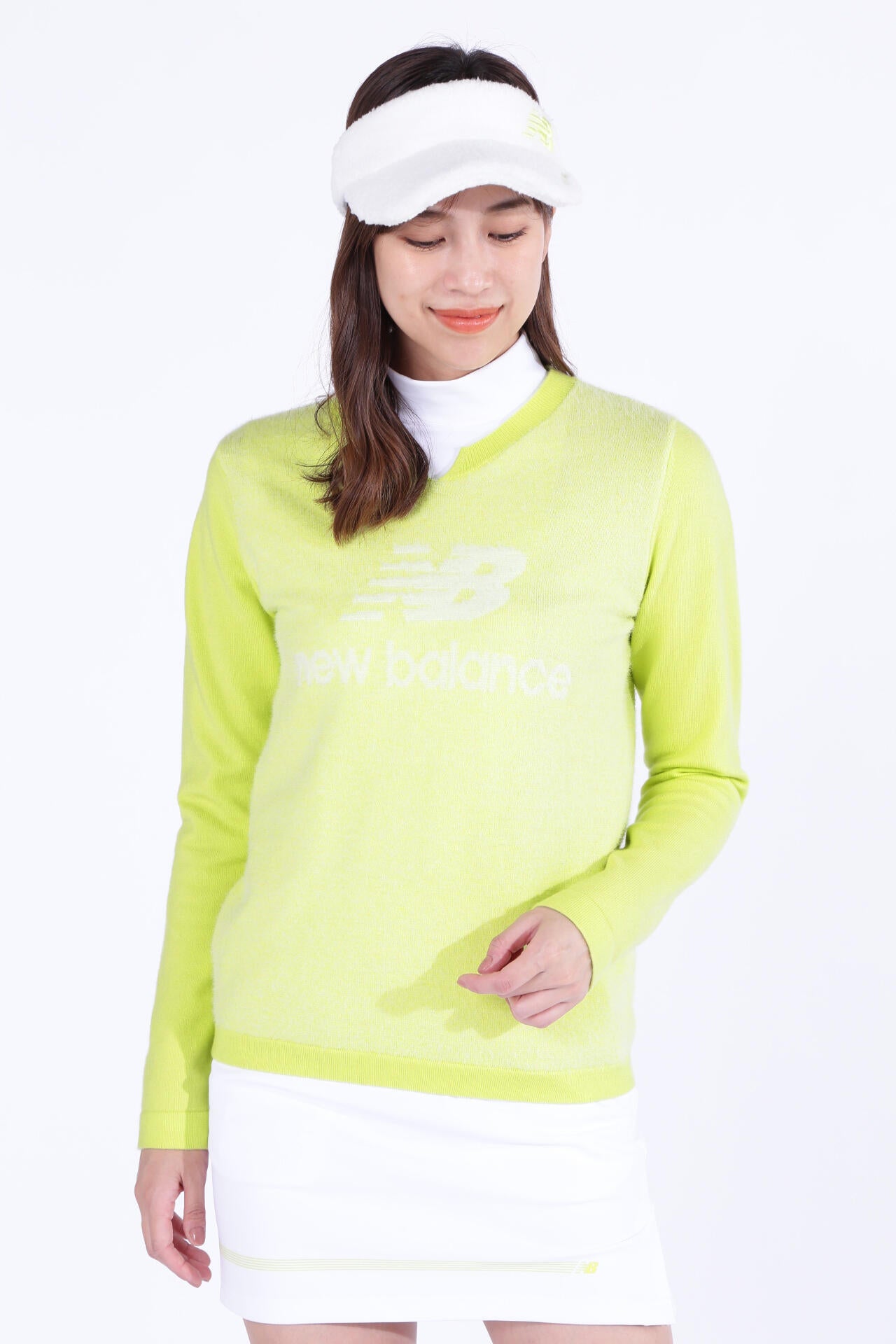 遠赤外線蓄熱保温 フェザーボーダー クルーネック ニット プルオーバー (WOMENS WORLD)