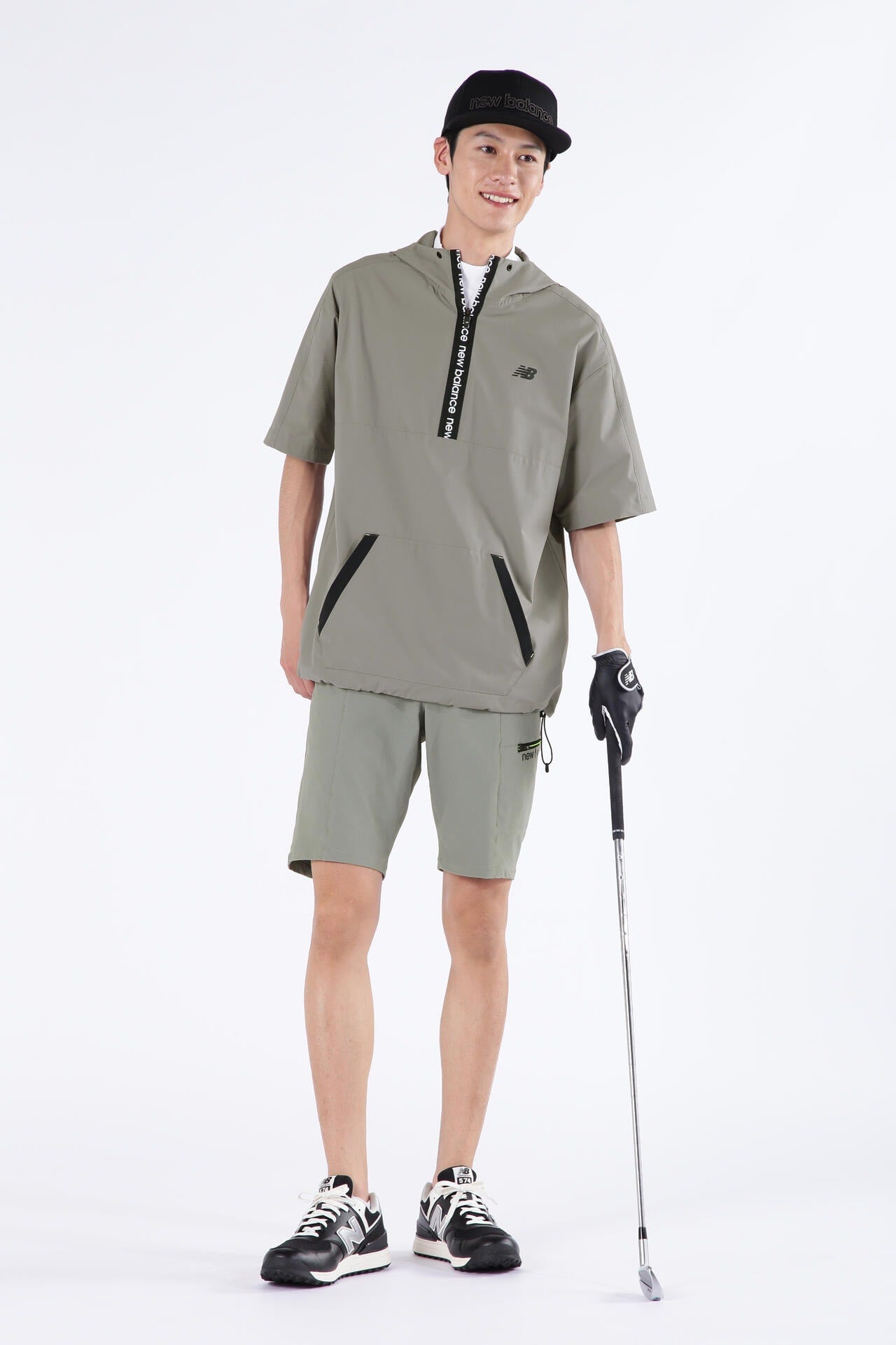 ストレッチ 撥水 ハーフジップ プルオーバー フーディー (MENS SPORT)