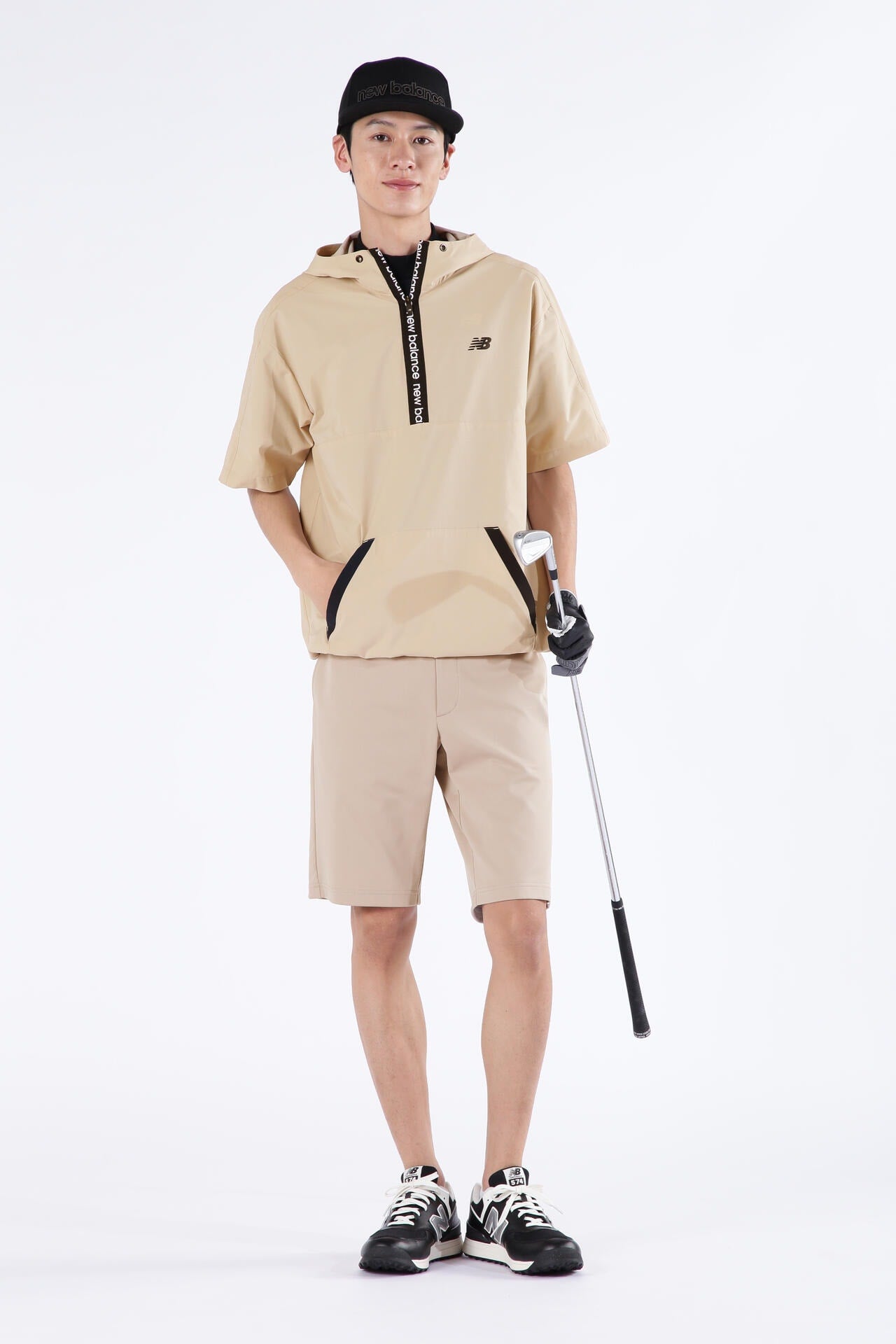 ストレッチ 撥水 ハーフジップ プルオーバー フーディー (MENS SPORT)