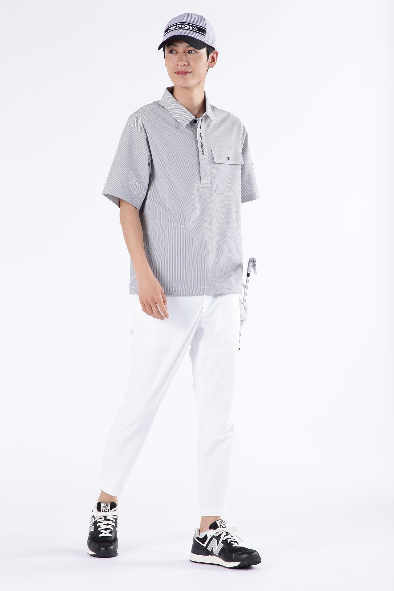 【直営店舗限定】ストライプ ハーフスリーブ シャツアウター (MENS)