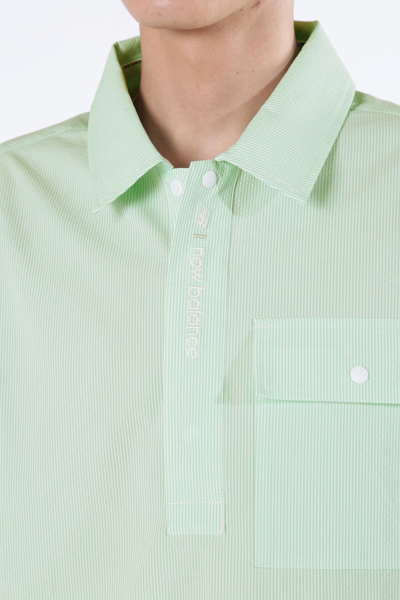 【直営店舗限定】ストライプ ハーフスリーブ シャツアウター (MENS)