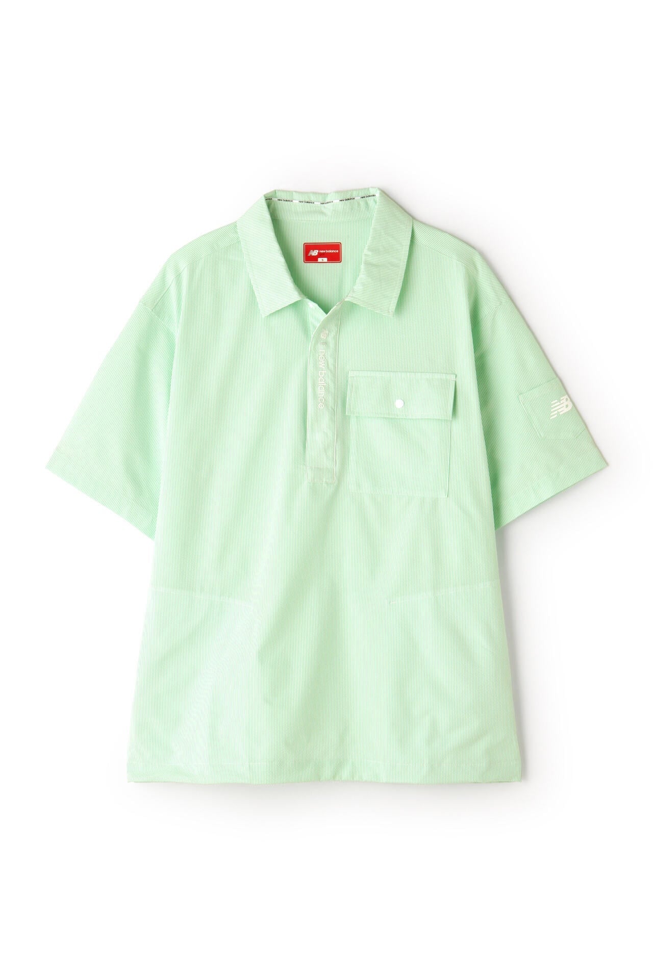 【直営店舗限定】ストライプ ハーフスリーブ シャツアウター (MENS)