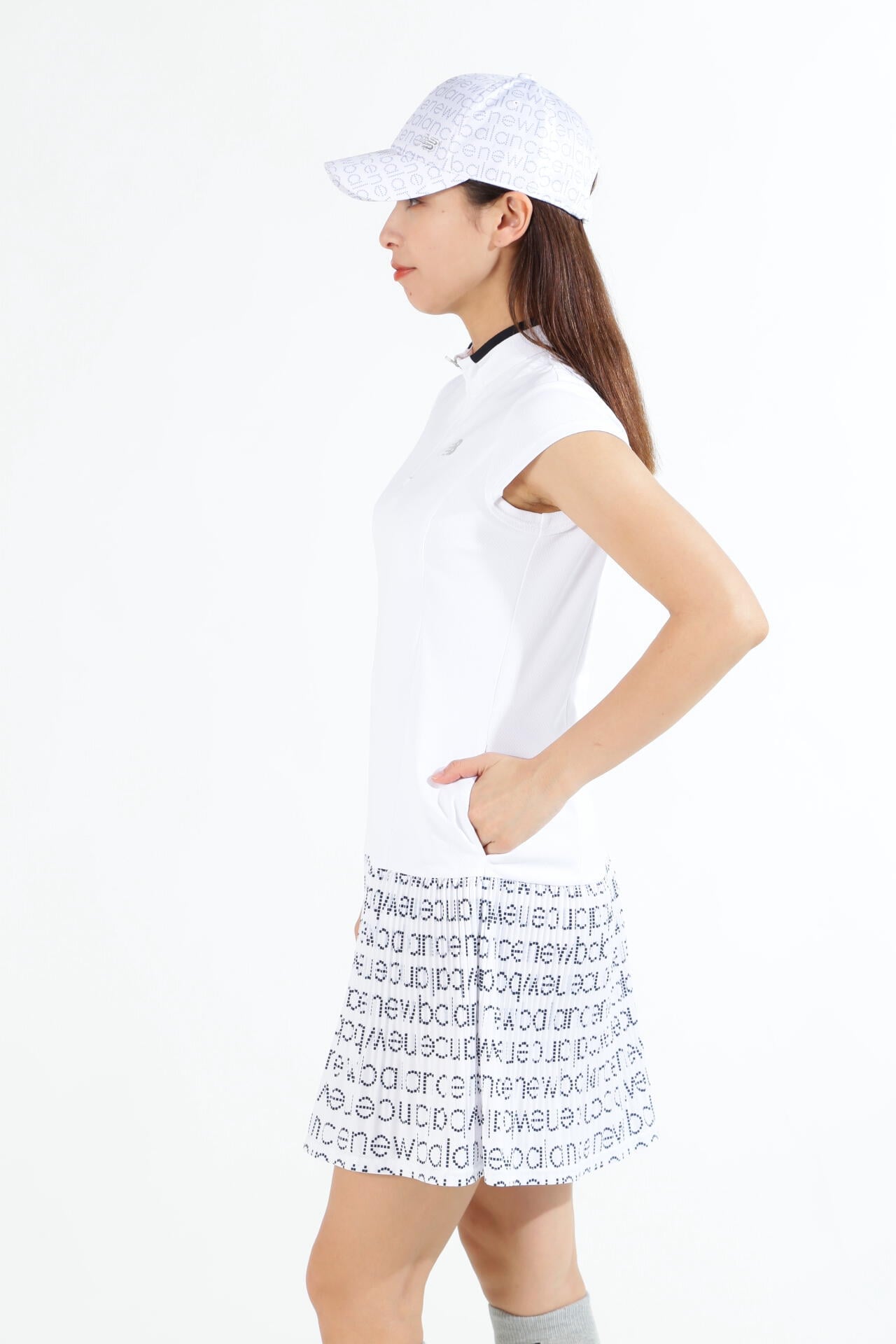 ピクセルロゴ 半袖 ハーフジップ ワンピース (WOMENS SPORT)
