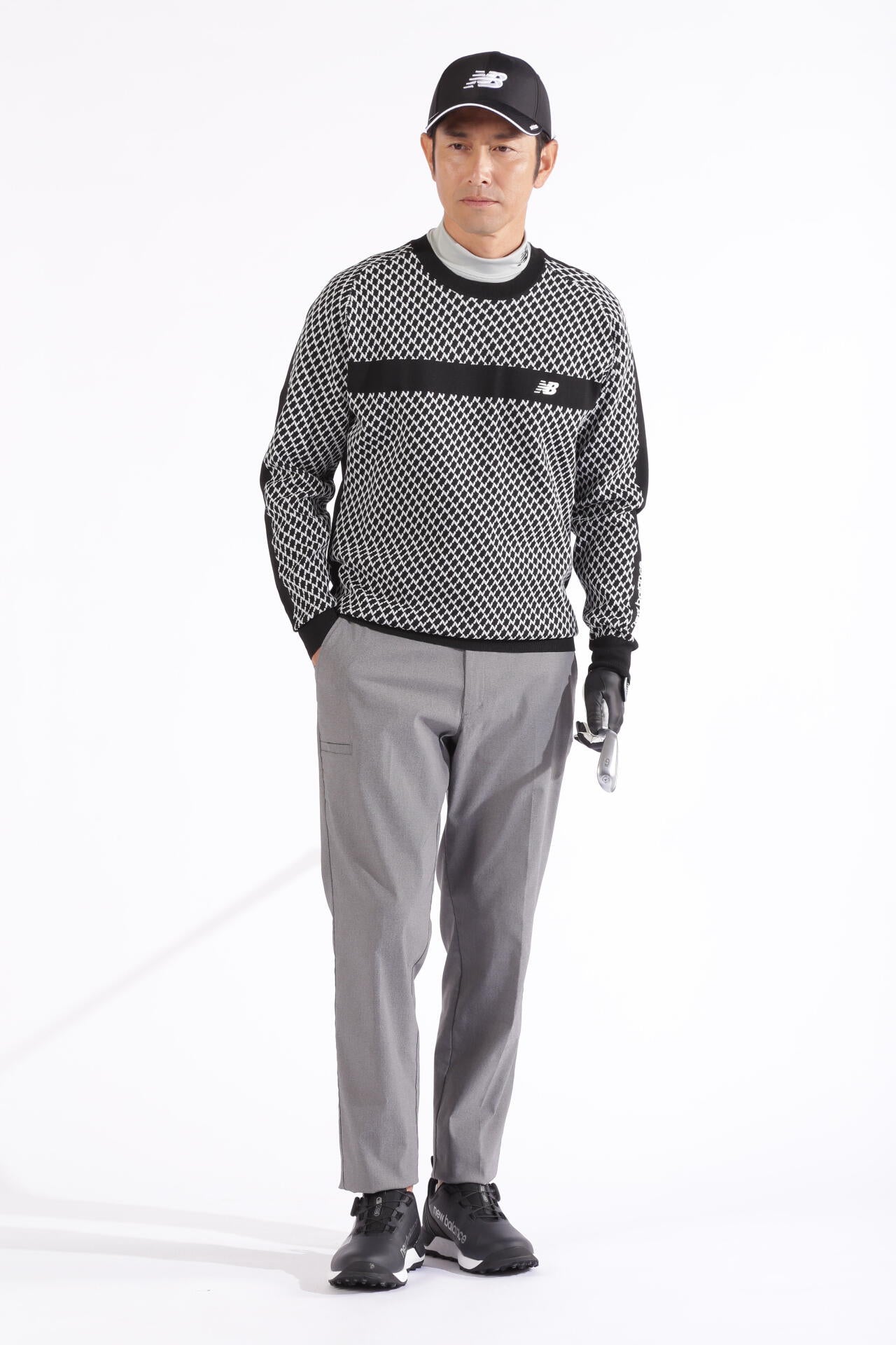 ストレッチピンヘッド ワイド テーパード ロングパンツ (MENS WORLD)