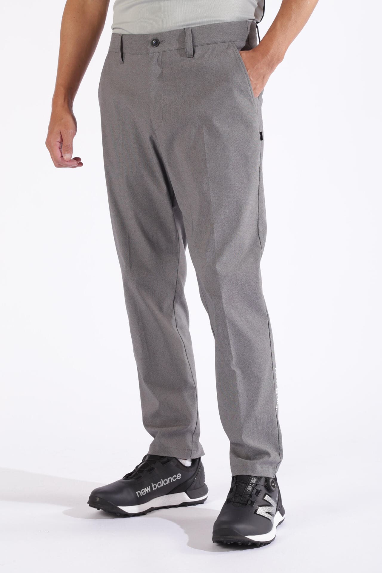 ストレッチピンヘッド ワイド テーパード ロングパンツ (MENS WORLD)