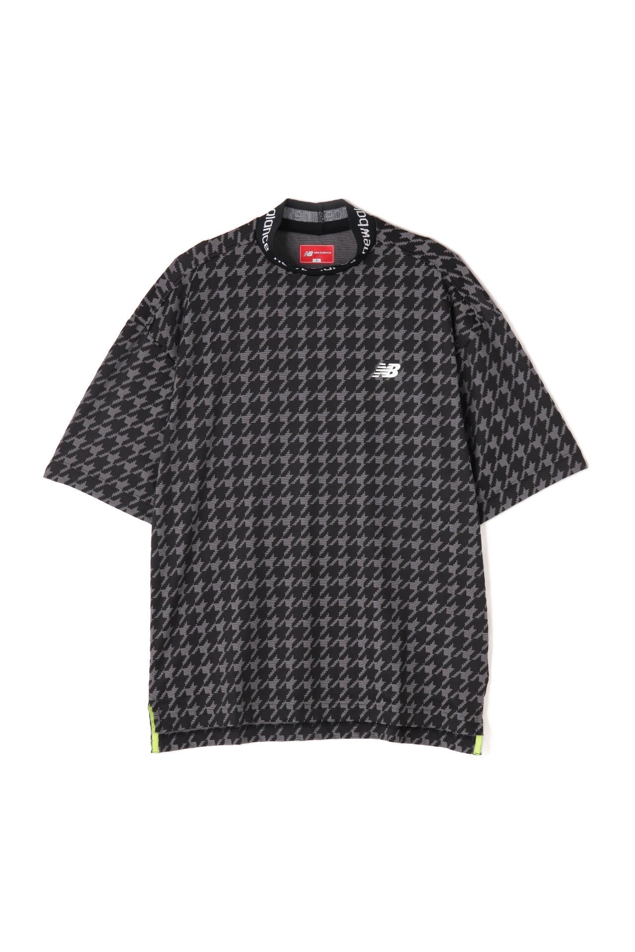千鳥格子柄 UV 半袖 モックネック プルオーバー (MENS SPORT)