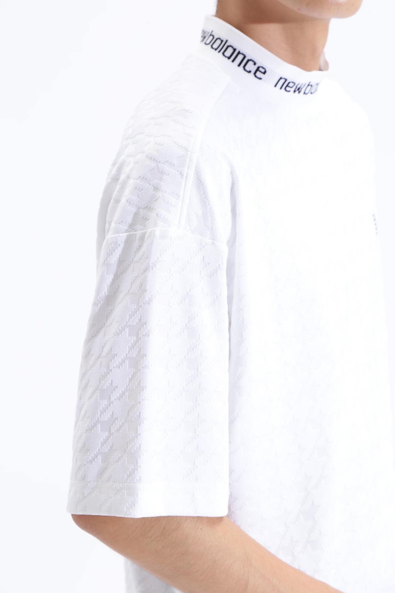 千鳥格子柄 UV 半袖 モックネック プルオーバー (MENS SPORT)