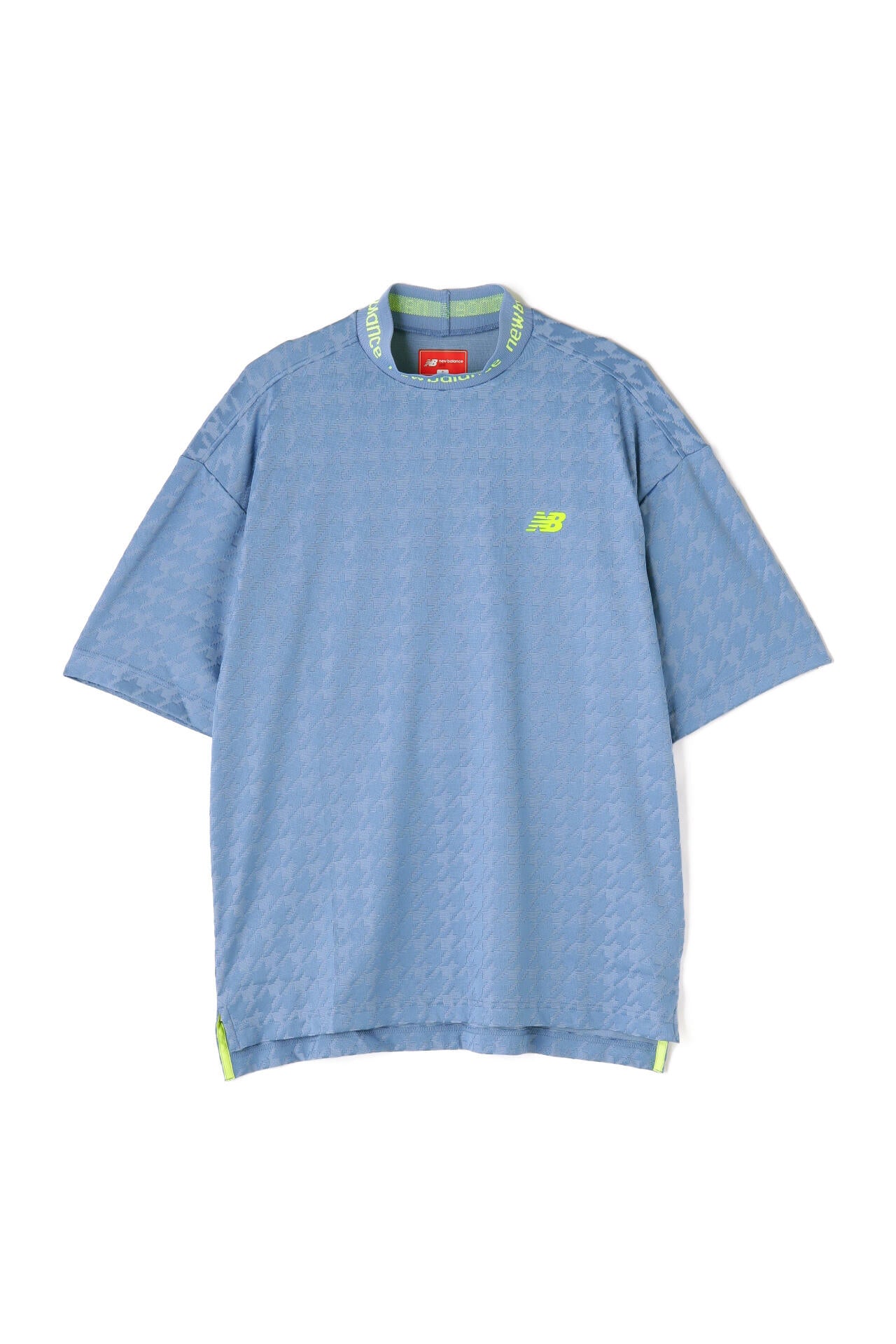 千鳥格子柄 UV 半袖 モックネック プルオーバー (MENS SPORT)
