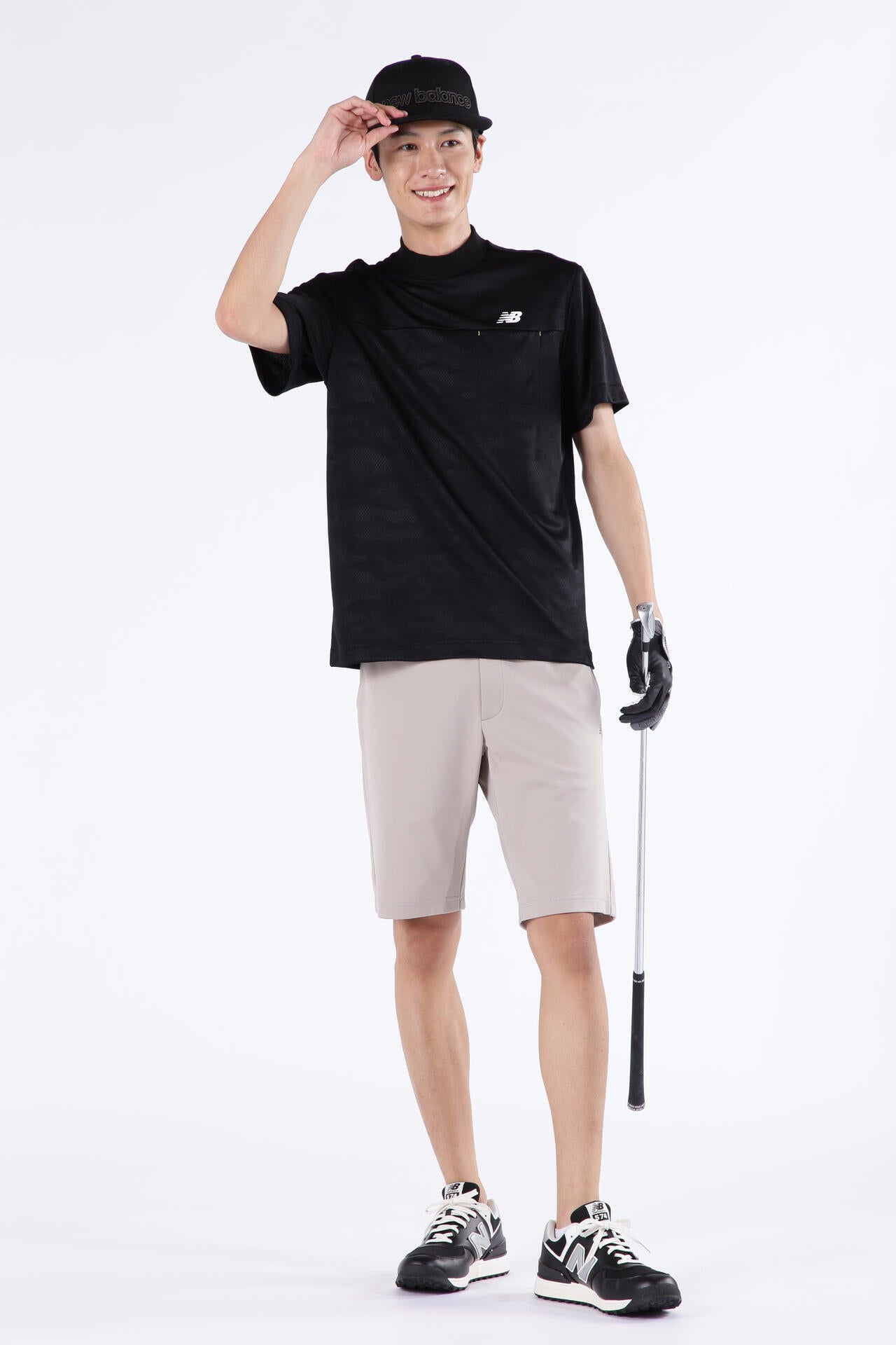 ドライビングレインカモ柄 半袖 モックネック プルオーバー (MENS SPORT)