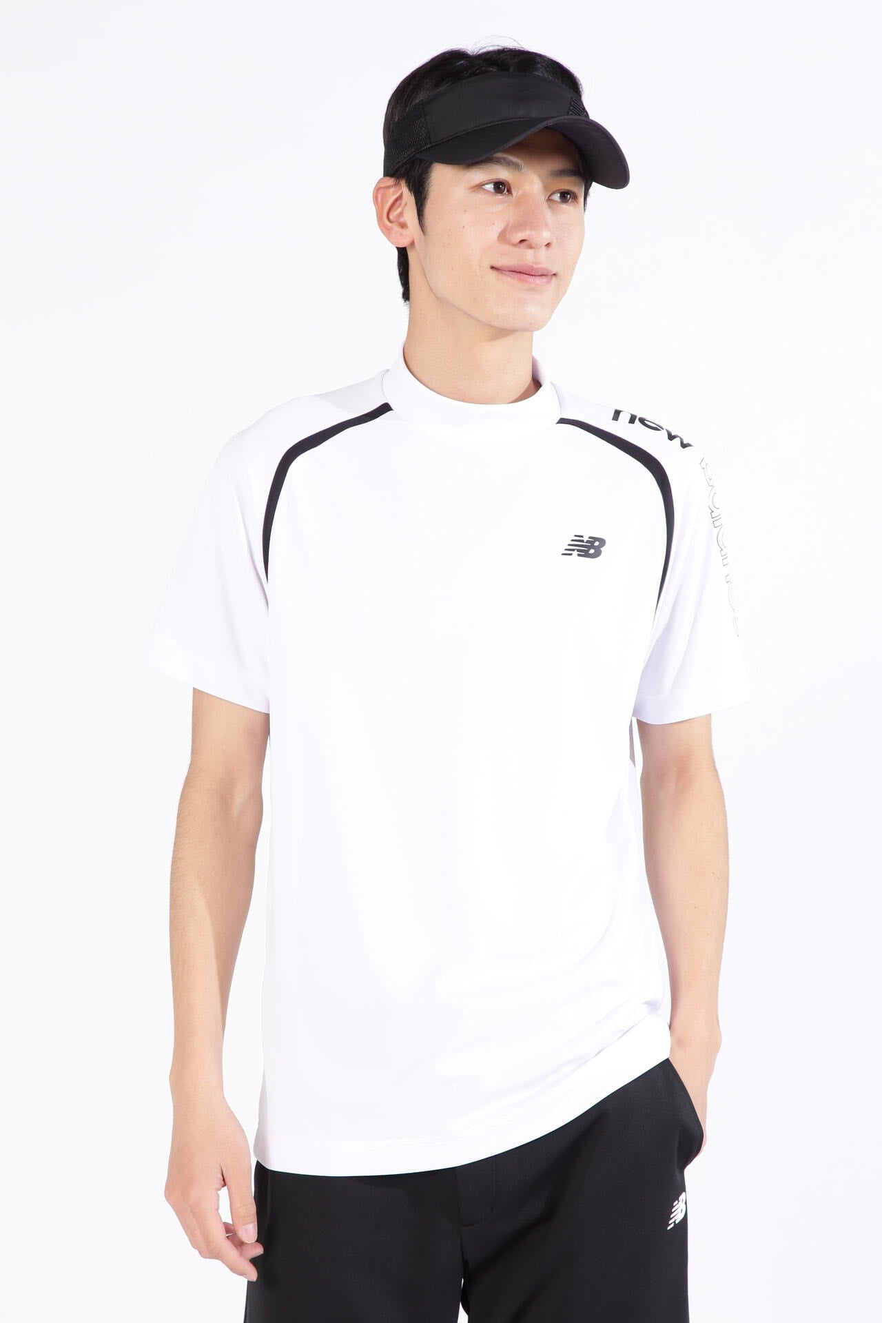 ダブルフェイス裏ハニカム 半袖 モックネック プルオーバー (MENS SPORT)