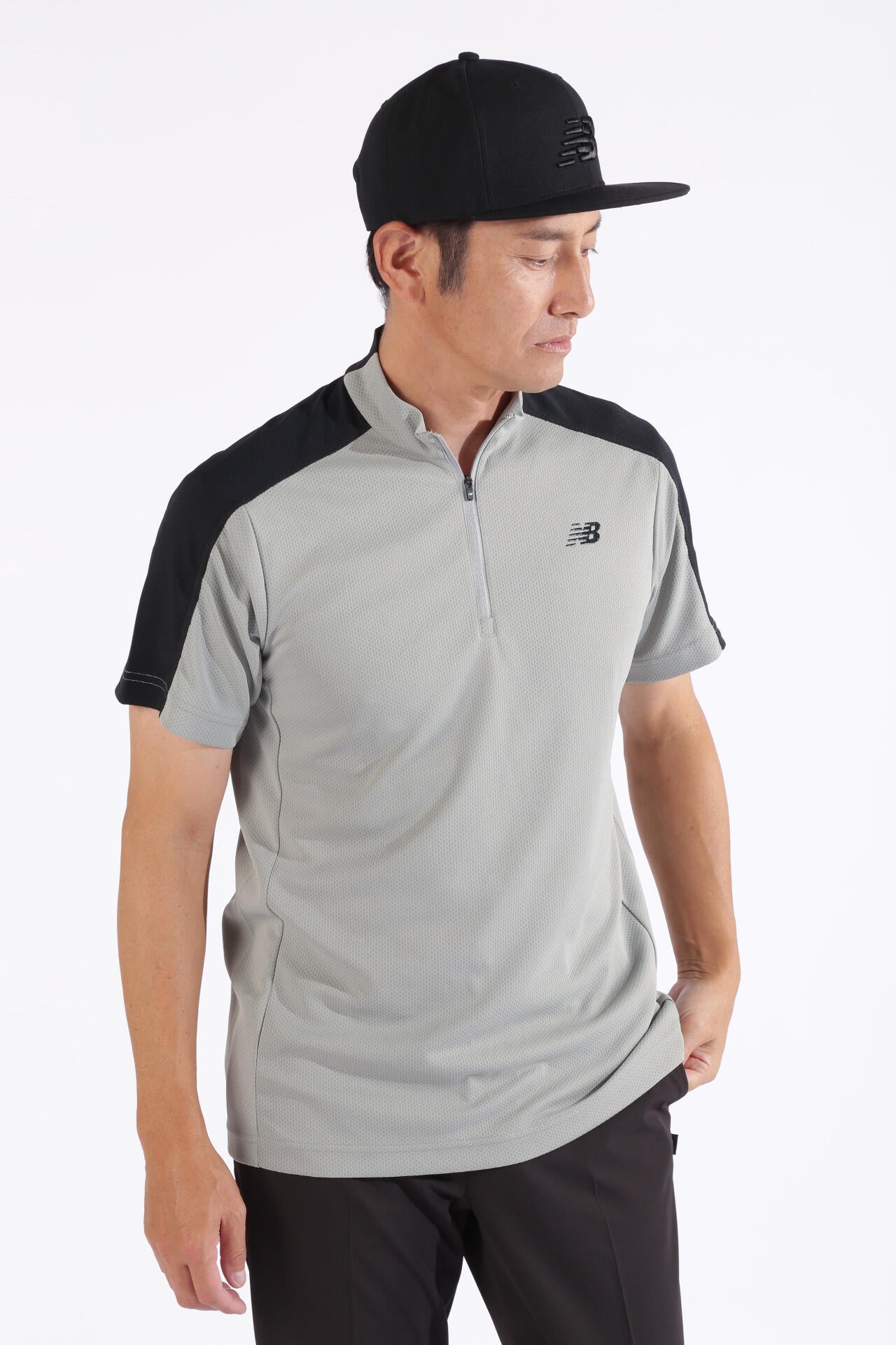 ハーフジップ モックネック プルオーバー (MENS WORLD)