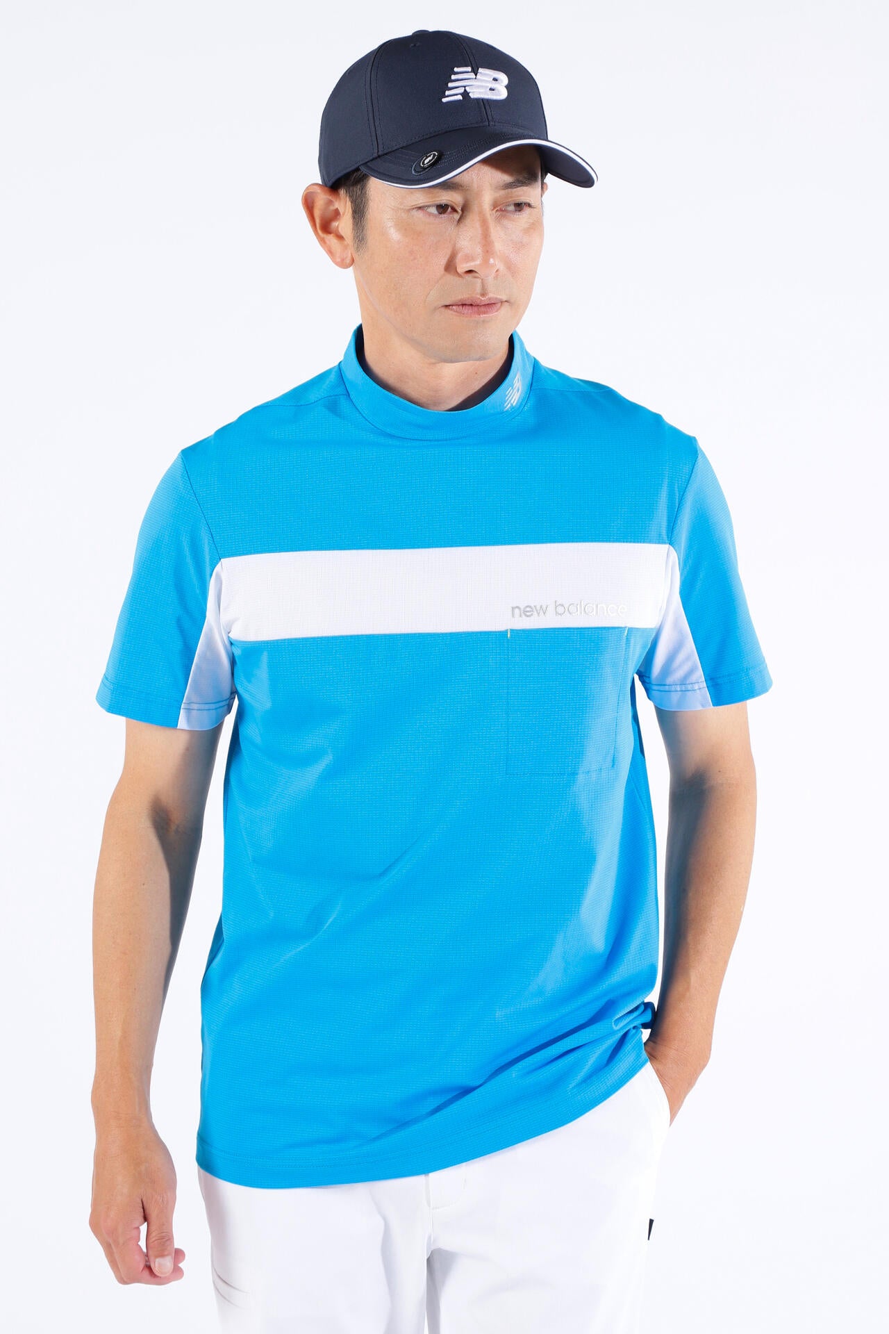 ストレッチ UV メッシュ 半袖 モックネック プルオーバー (MENS WORLD)