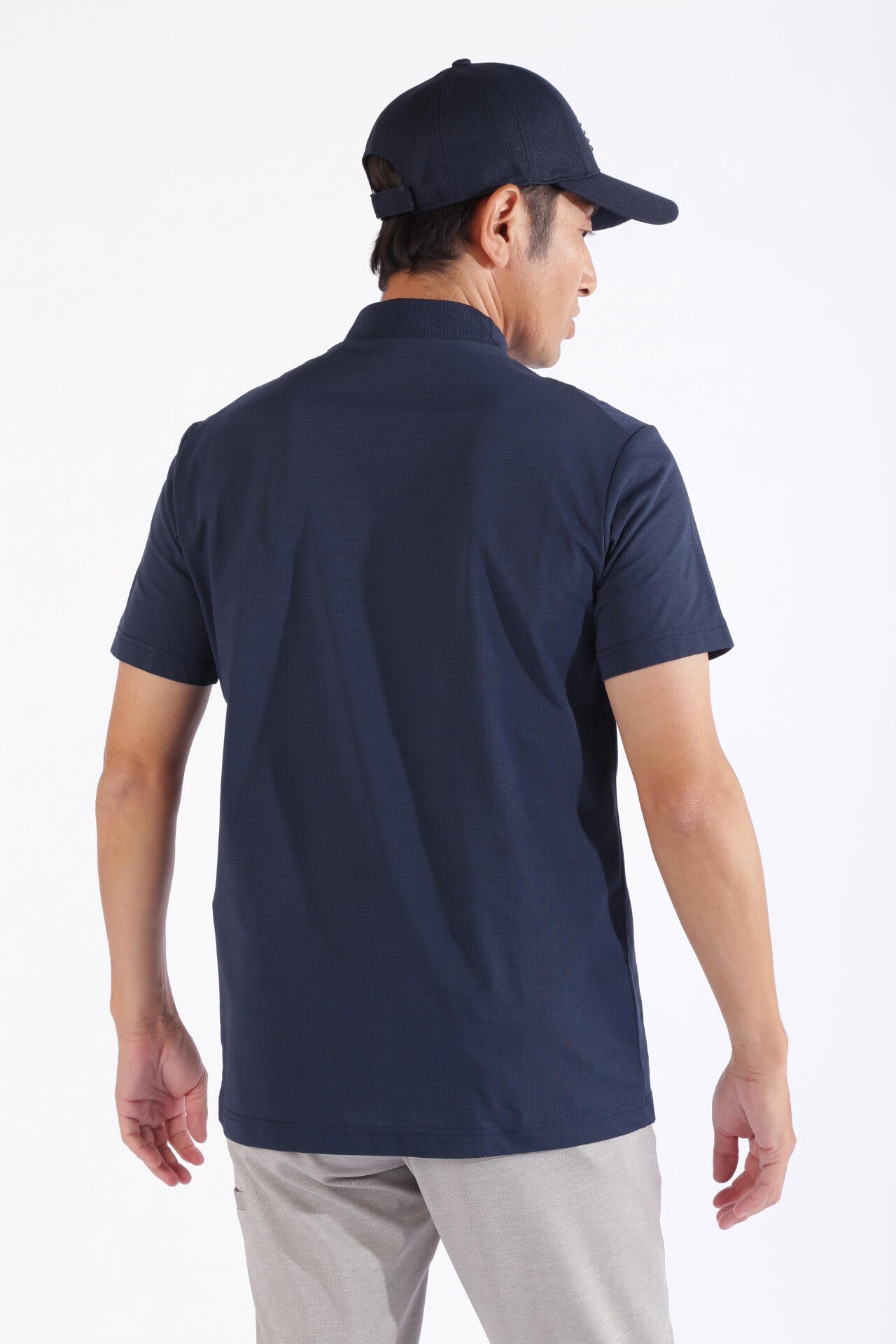 ストレッチ UV メッシュ 半袖 モックネック プルオーバー (MENS WORLD)