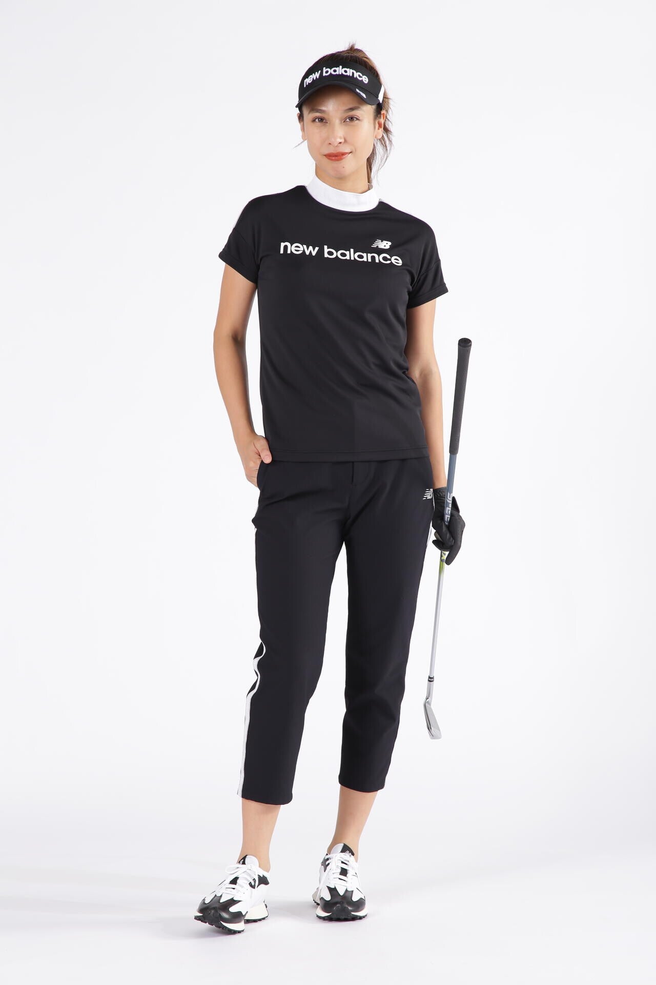 ダブルフェイス裏ハニカム 半袖 モックネック プルオーバー (WOMENS SPORT)