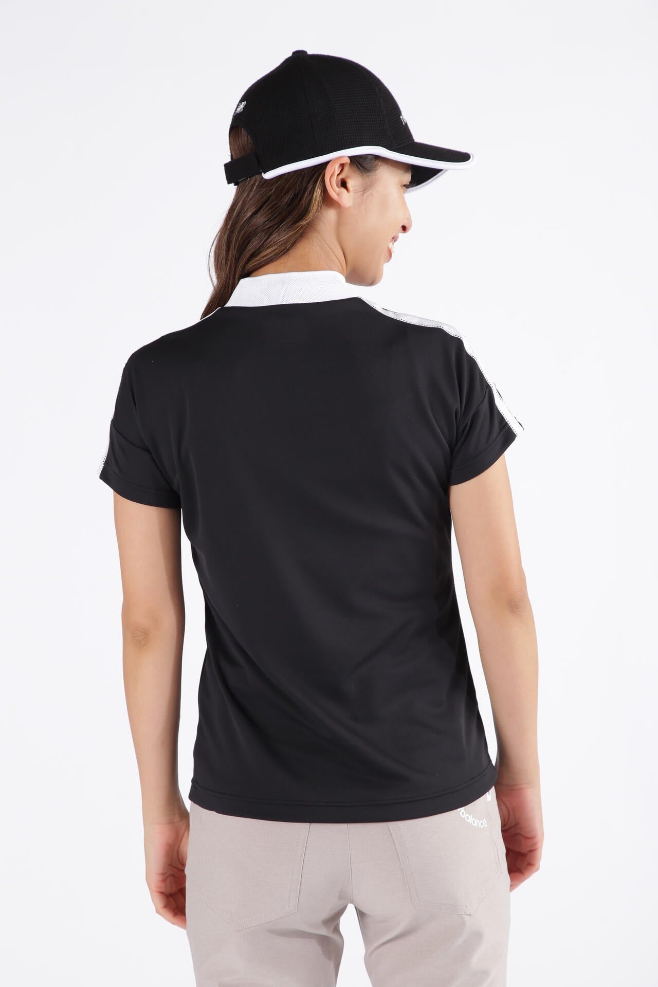 ダブルフェイス裏ハニカム 半袖 モックネック プルオーバー (WOMENS SPORT)