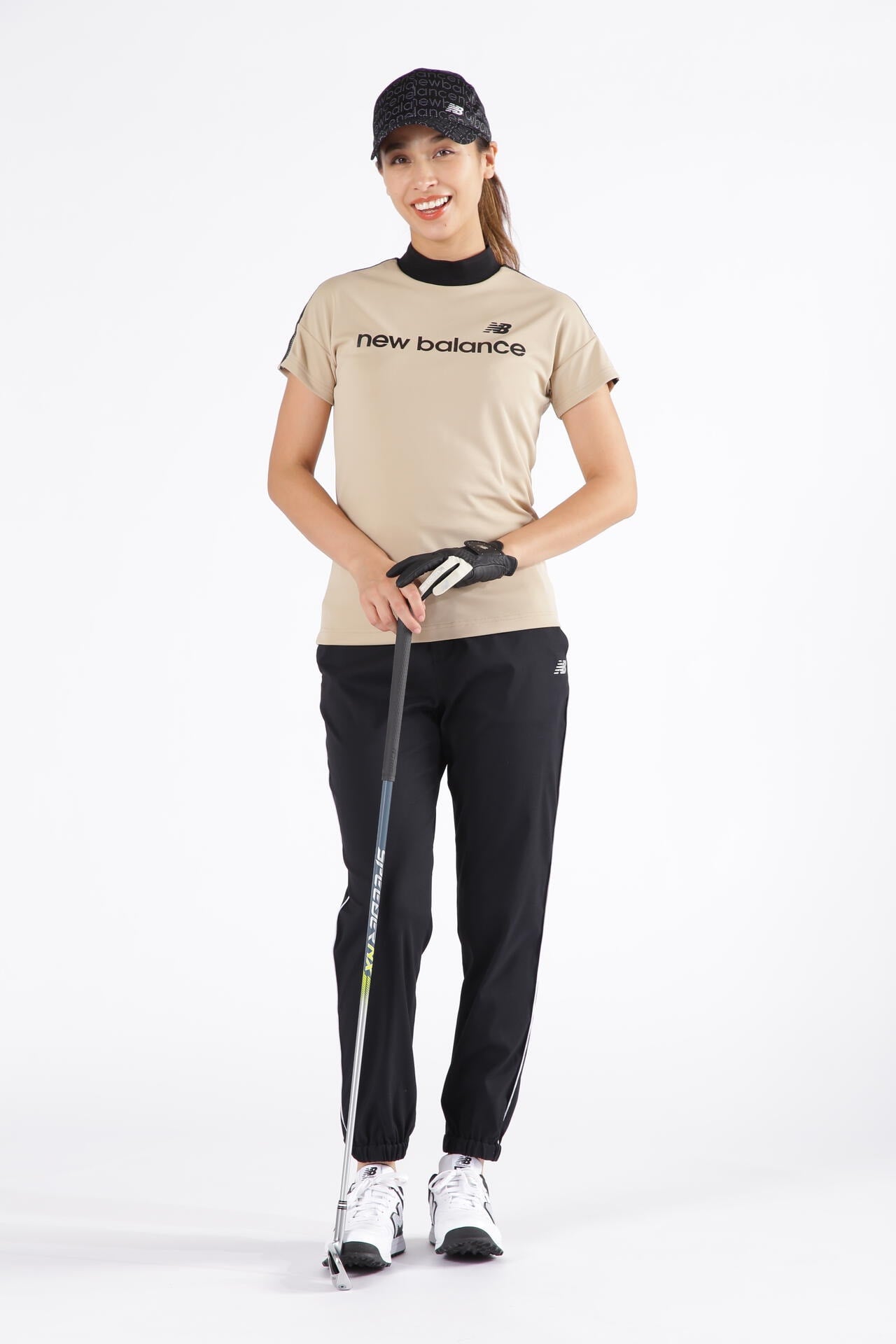 ダブルフェイス裏ハニカム 半袖 モックネック プルオーバー (WOMENS SPORT)
