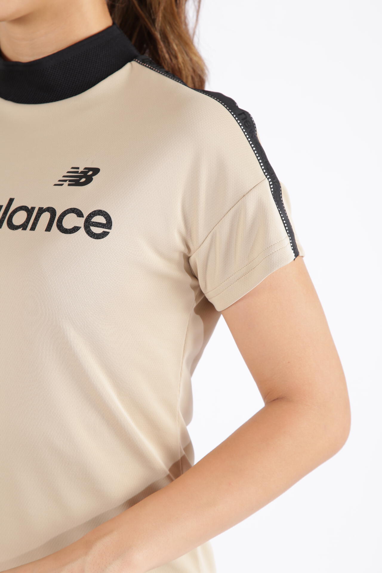ダブルフェイス裏ハニカム 半袖 モックネック プルオーバー (WOMENS SPORT)