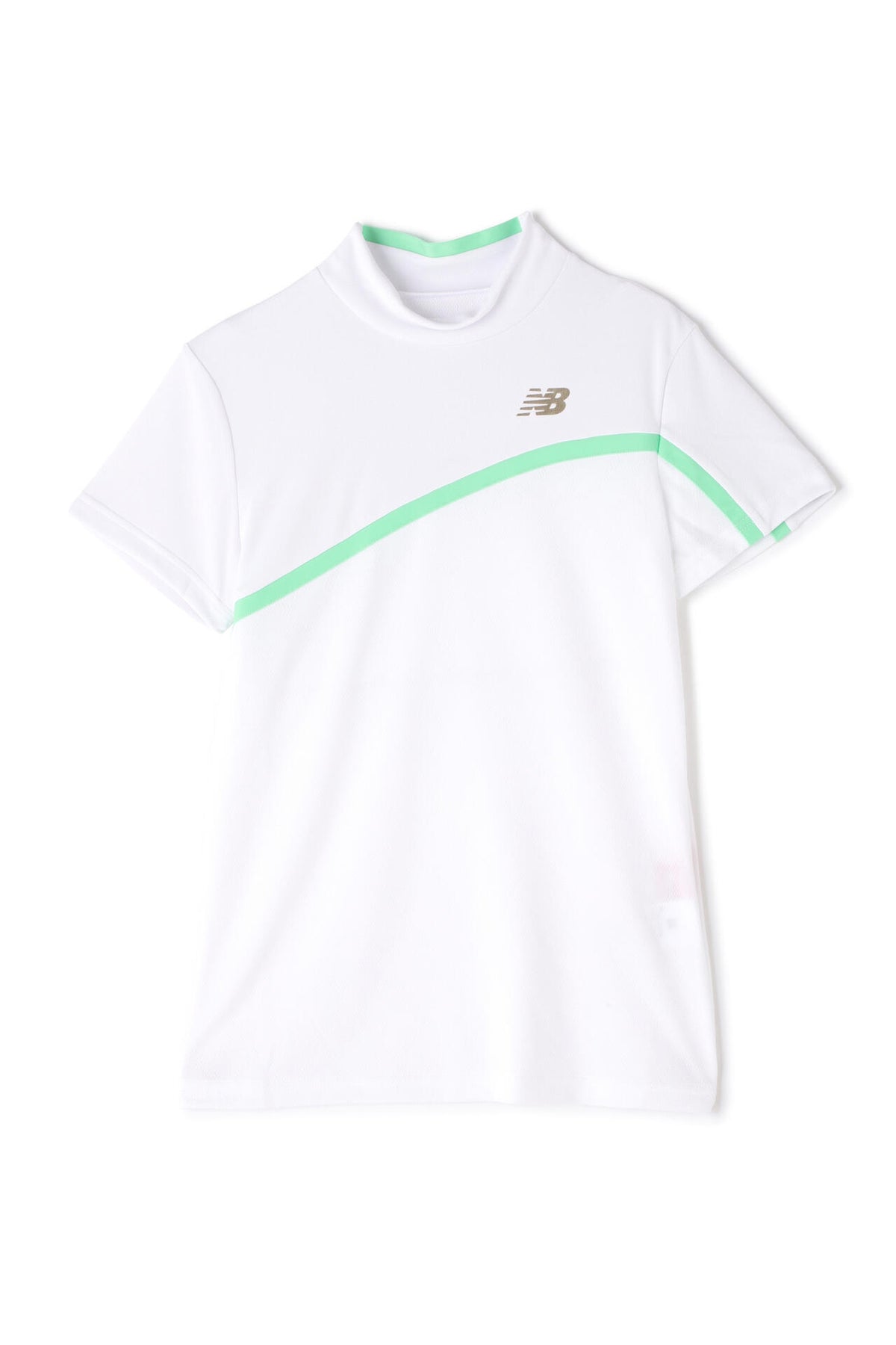 Nオプティカルチェック柄 半袖 モックネック プルオーバー (WOMENS WORLD)