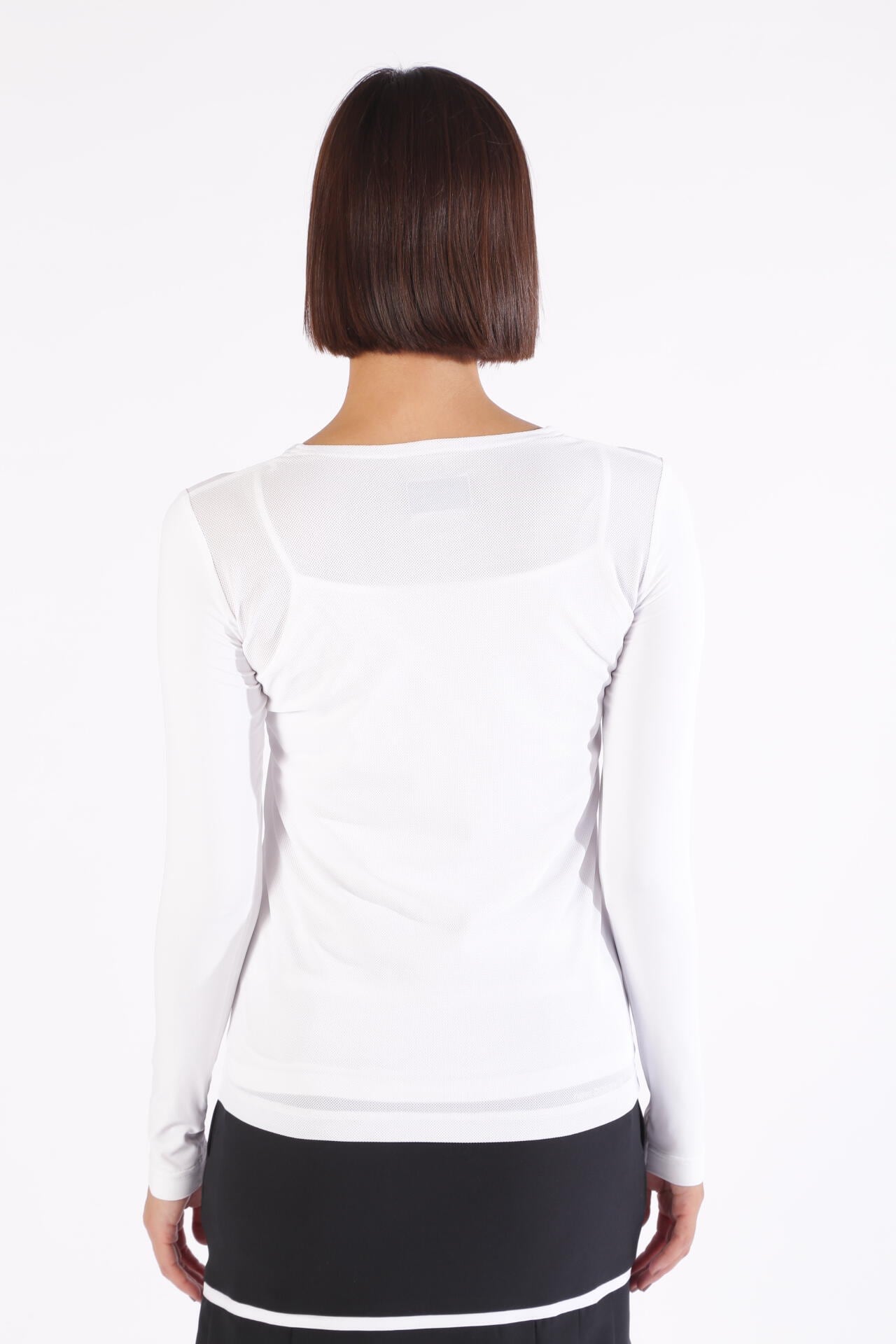 メッシュ×ベア天竺 Uネック メッシュ インナー プルオーバー (WOMENS WORLD)