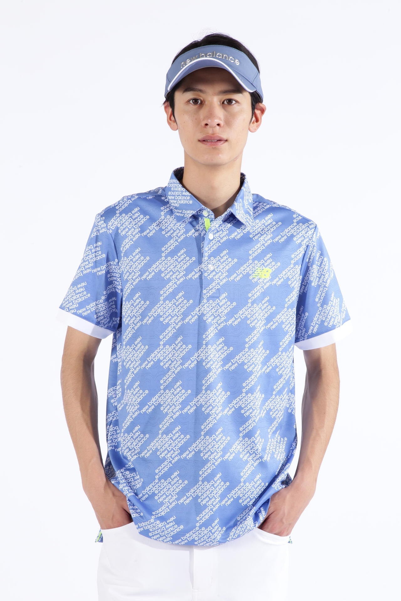ロゴ×千鳥格子 半袖 カラーシャツ (MENS SPORT)