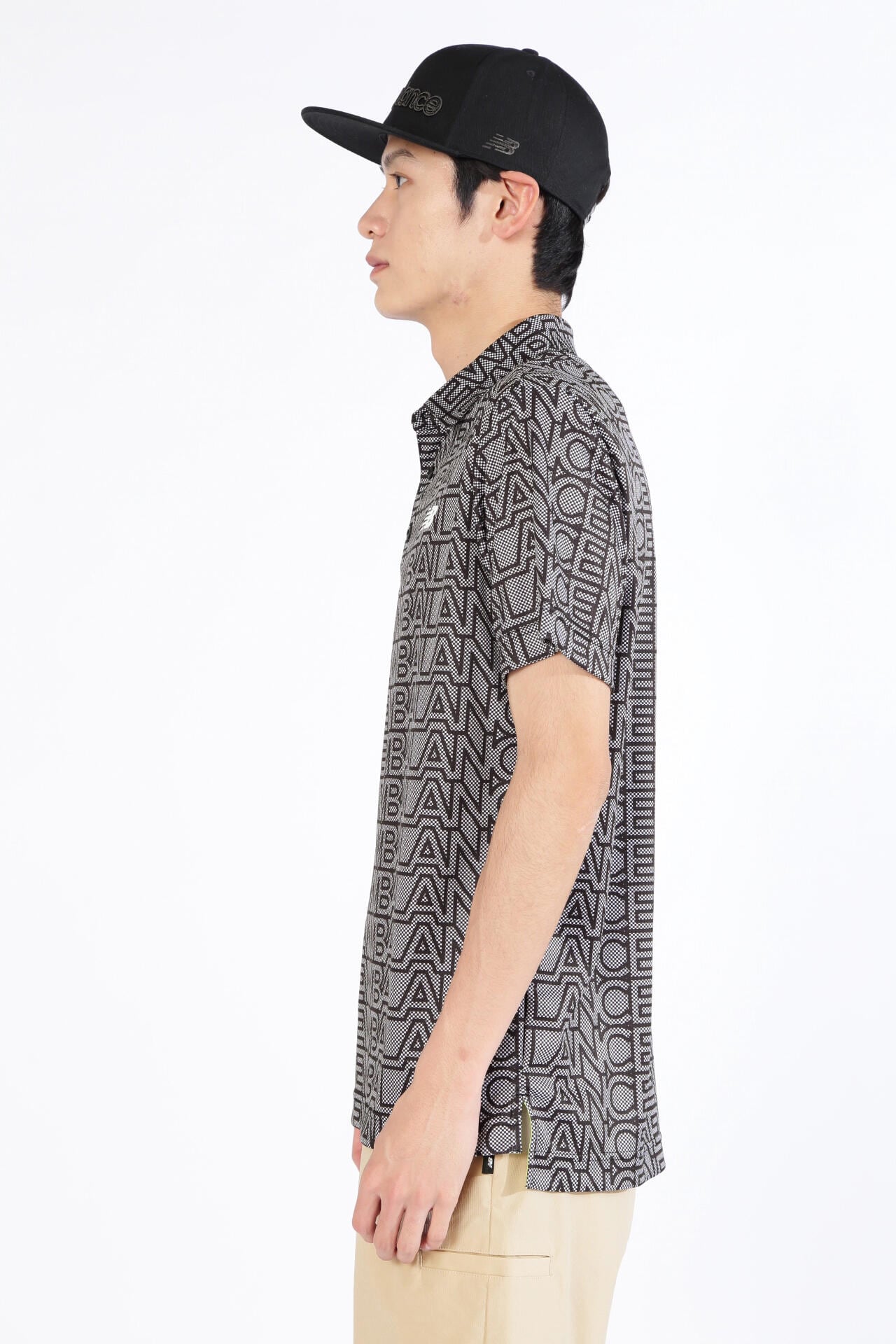チェッカー×ロゴ 半袖 カラーシャツ (MENS SPORT)