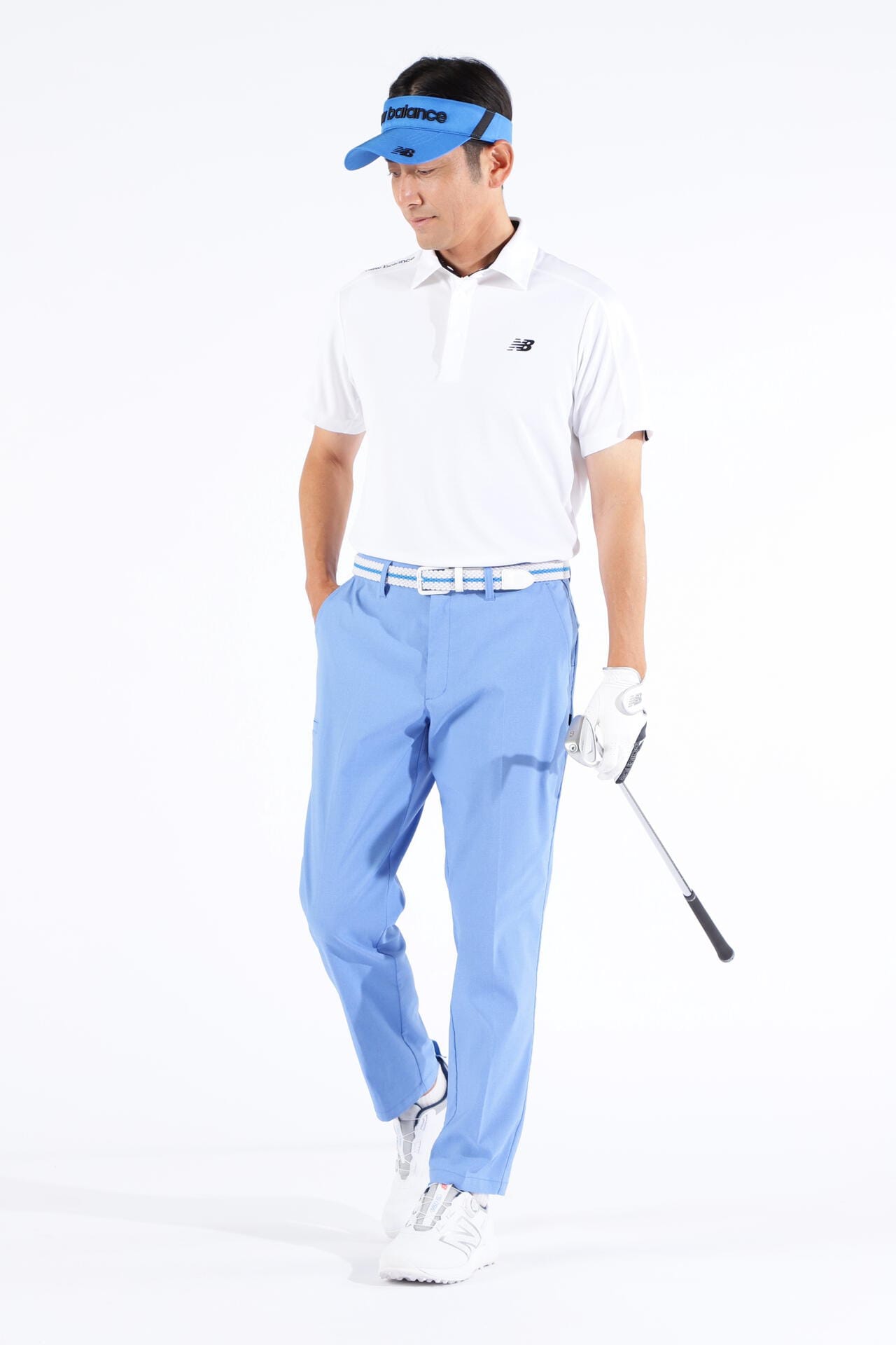 ワッフル×チェック 半袖 カラーシャツ (MENS WORLD)