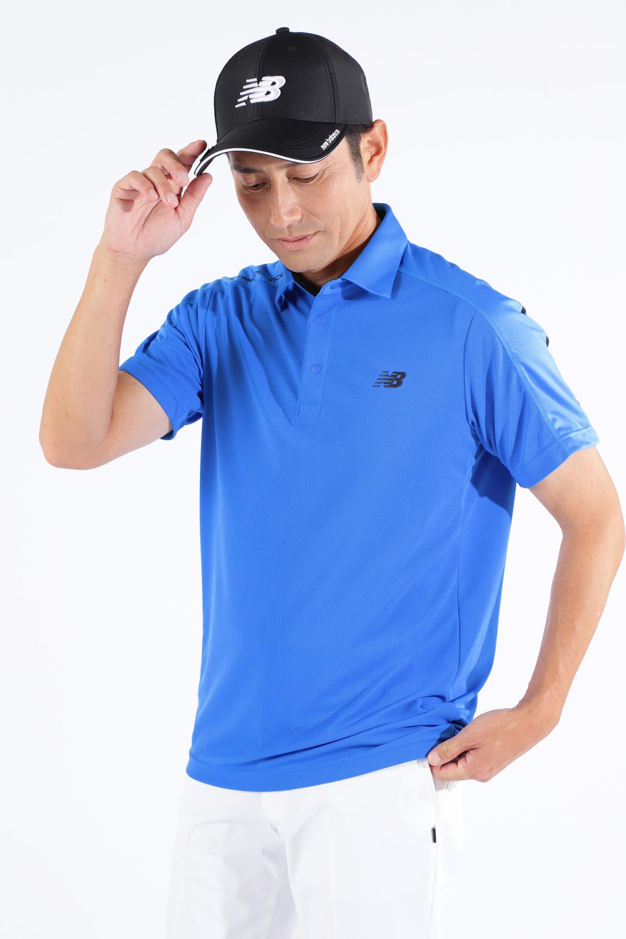 ワッフル×チェック 半袖 カラーシャツ (MENS WORLD)