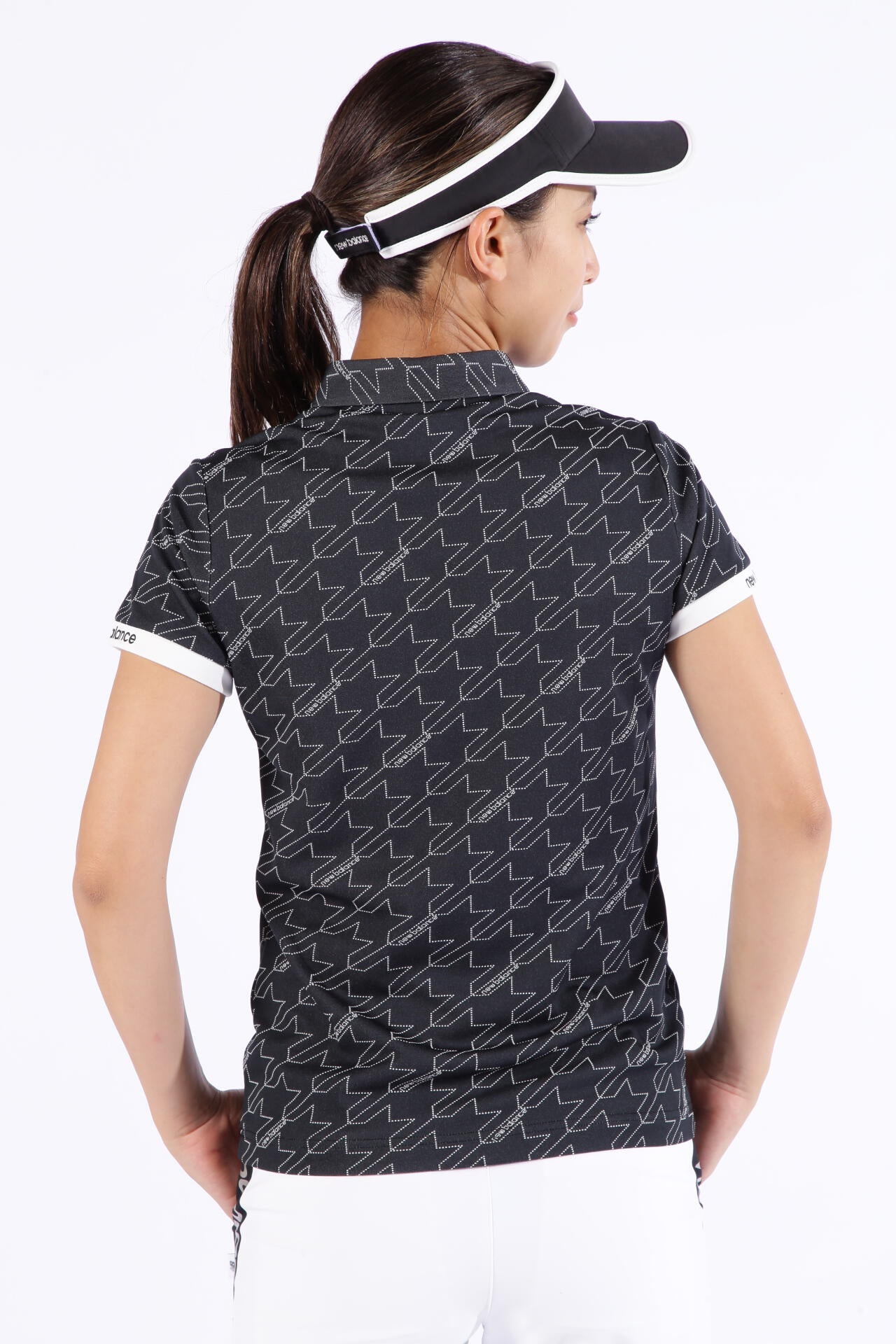 ドット千鳥格子柄 半袖 カラーシャツ (WOMENS SPORT)