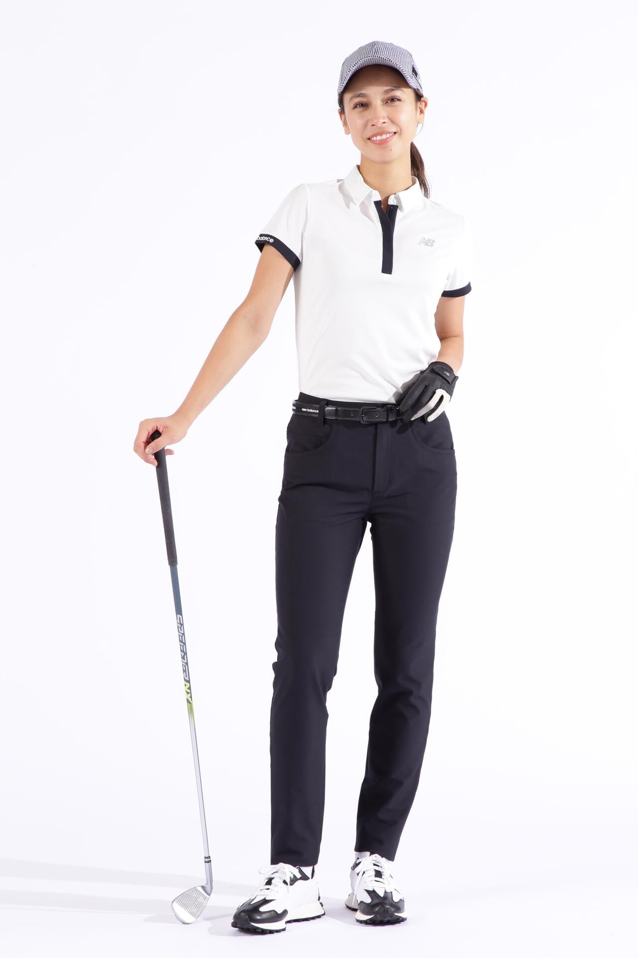 ドット千鳥格子柄 半袖 カラーシャツ (WOMENS SPORT)