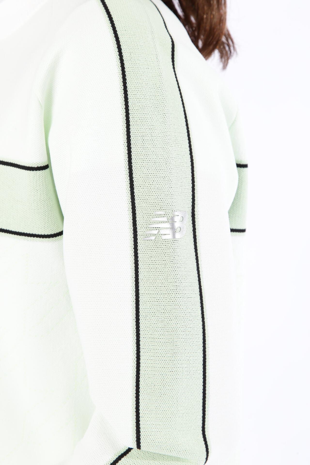 ロゴ×ドット千鳥格子柄 クルーネック ニット プルオーバー (WOMENS SPORT)