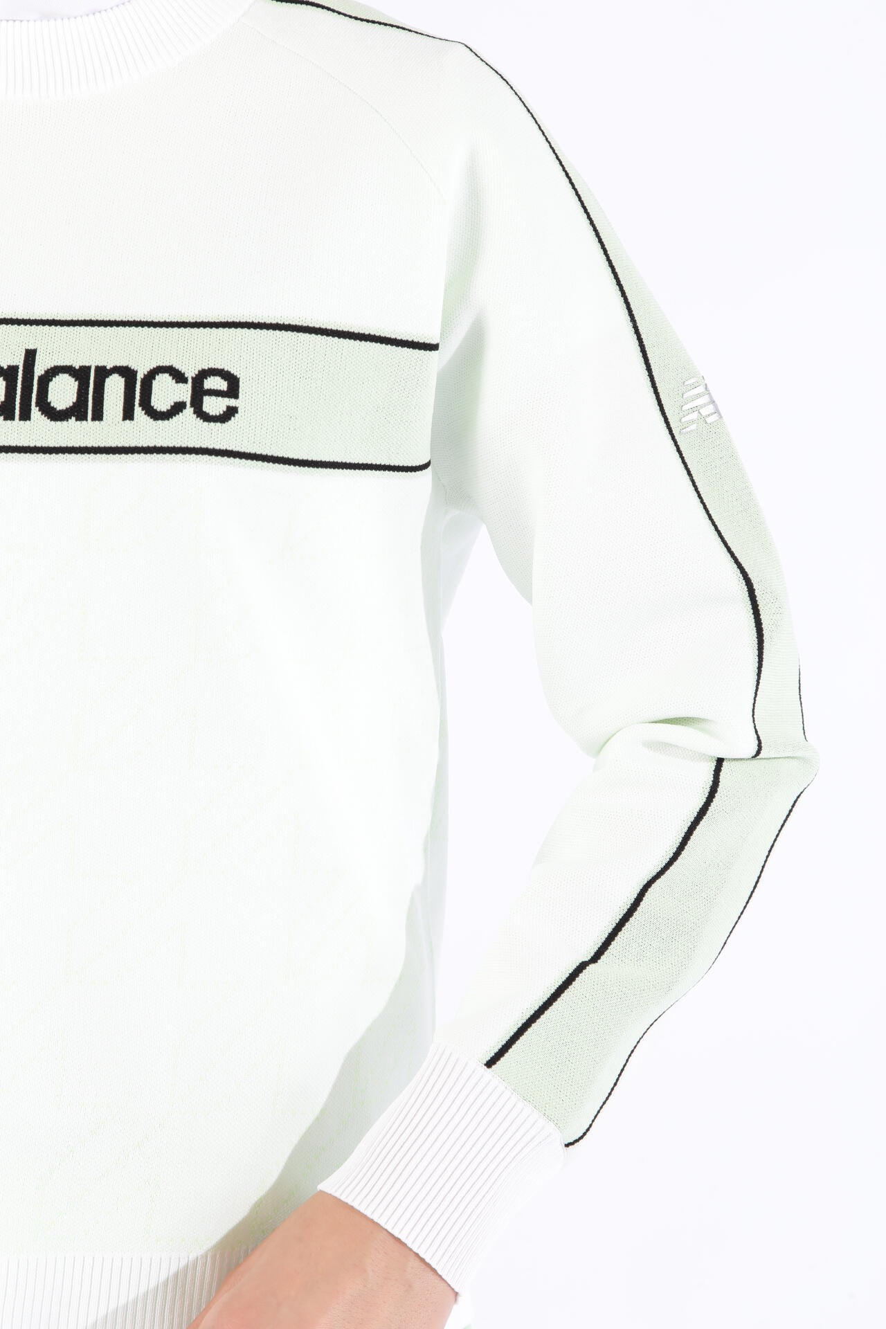 ロゴ×ドット千鳥格子柄 クルーネック ニット プルオーバー (WOMENS SPORT)