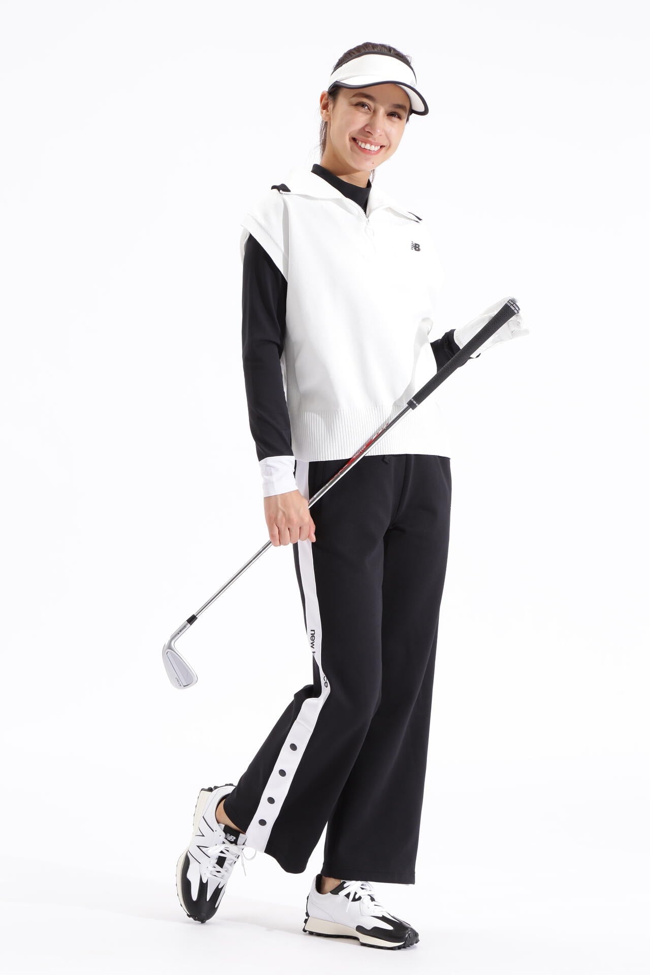 ハーフジップ スリーブレス ニット プルオーバー (WOMENS SPORT)