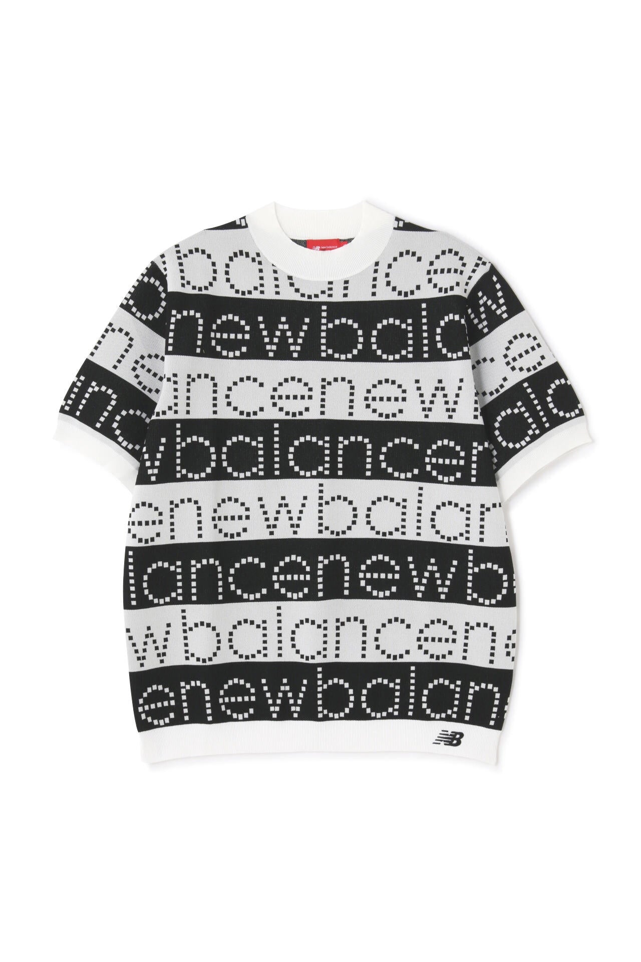 ロゴボーダー ハーフスリーブ ニット モックネック ニット プルオーバー (MENS SPORT)