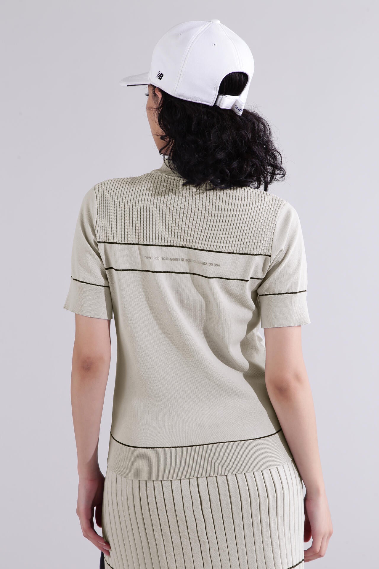 【直営店舗限定】ハーフスリーブ モックネック ニット プルオーバー (WOMENS)