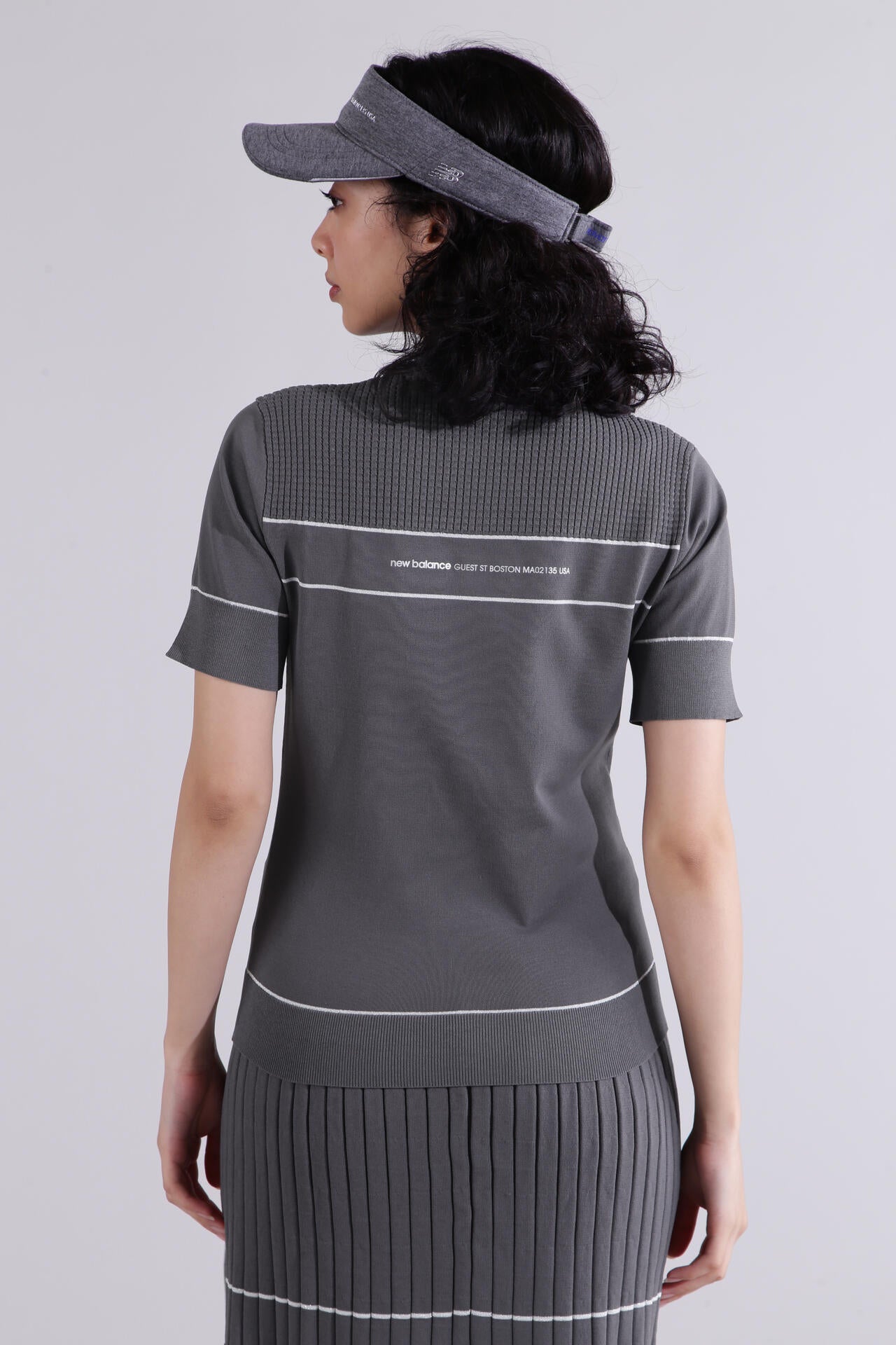 【直営店舗限定】ハーフスリーブ モックネック ニット プルオーバー (WOMENS)