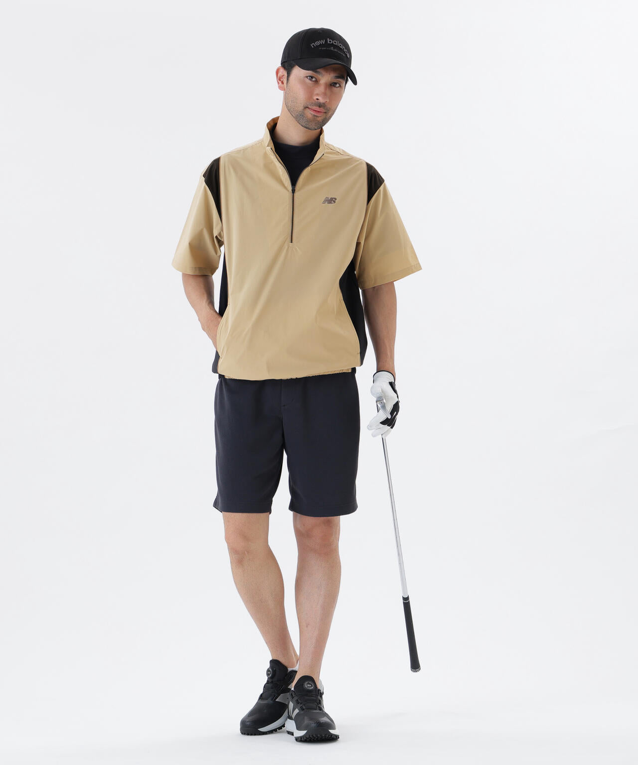 ストレッチ 撥水 ハーフスリーブ スタンドジップ ブルゾン (MENS)