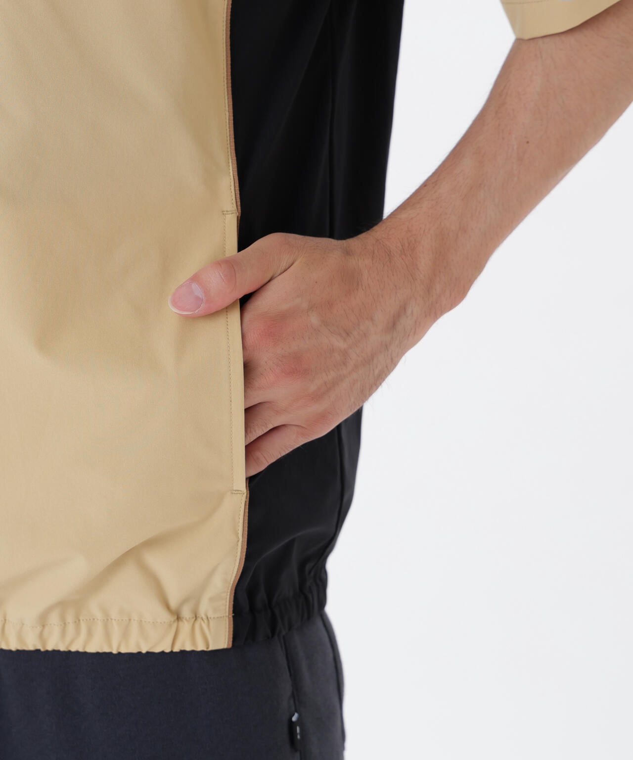 ストレッチ 撥水 ハーフスリーブ スタンドジップ ブルゾン (MENS)