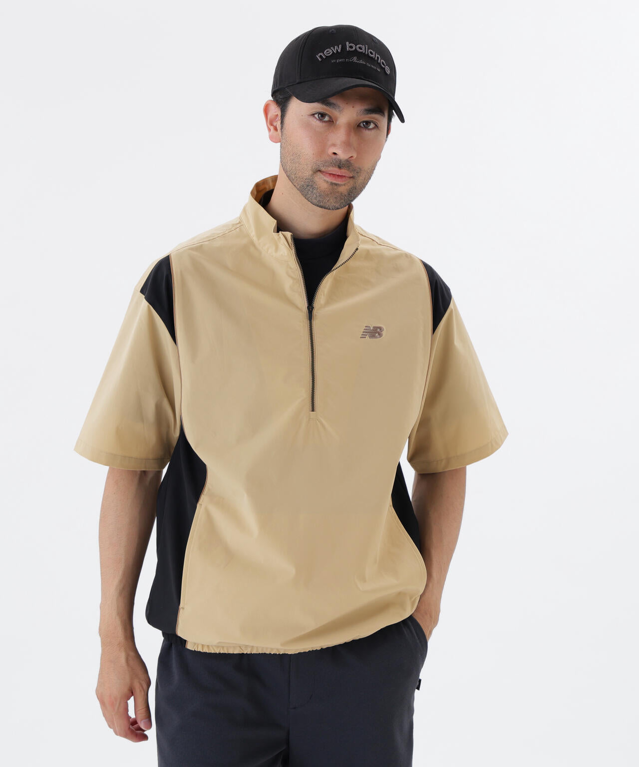 ストレッチ 撥水 ハーフスリーブ スタンドジップ ブルゾン (MENS)