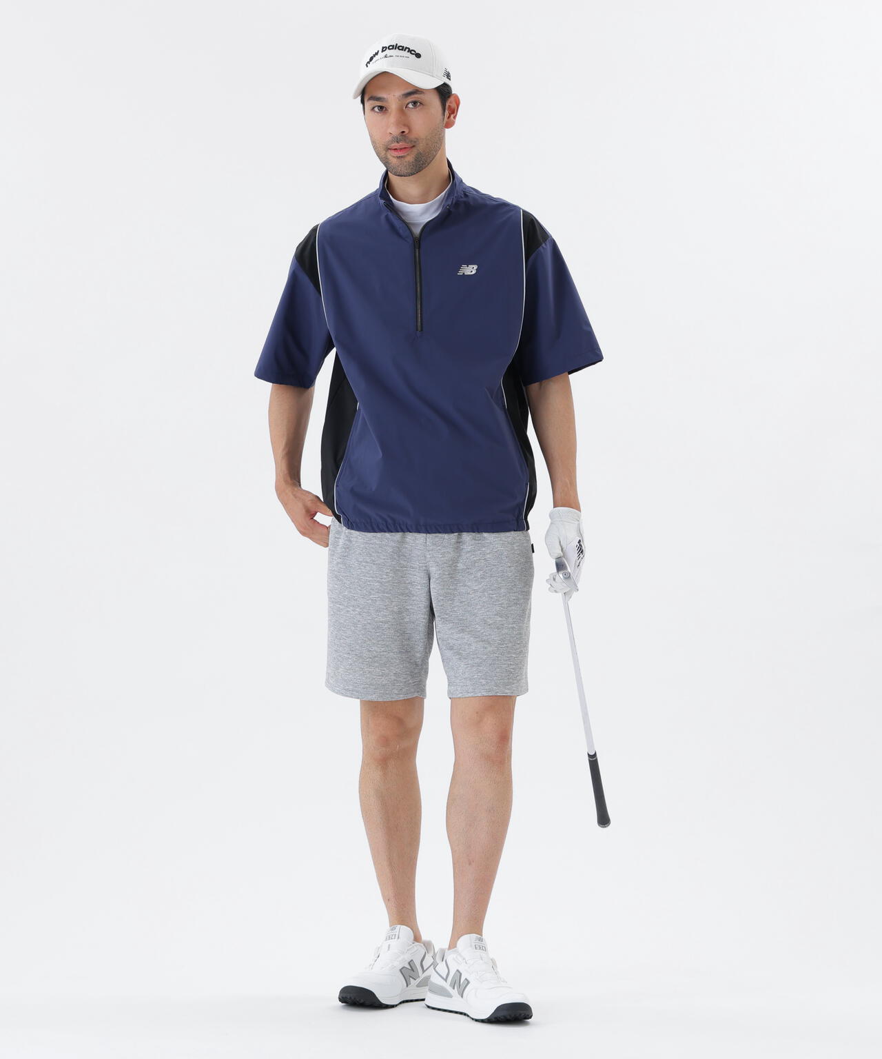 ストレッチ 撥水 ハーフスリーブ スタンドジップ ブルゾン (MENS)