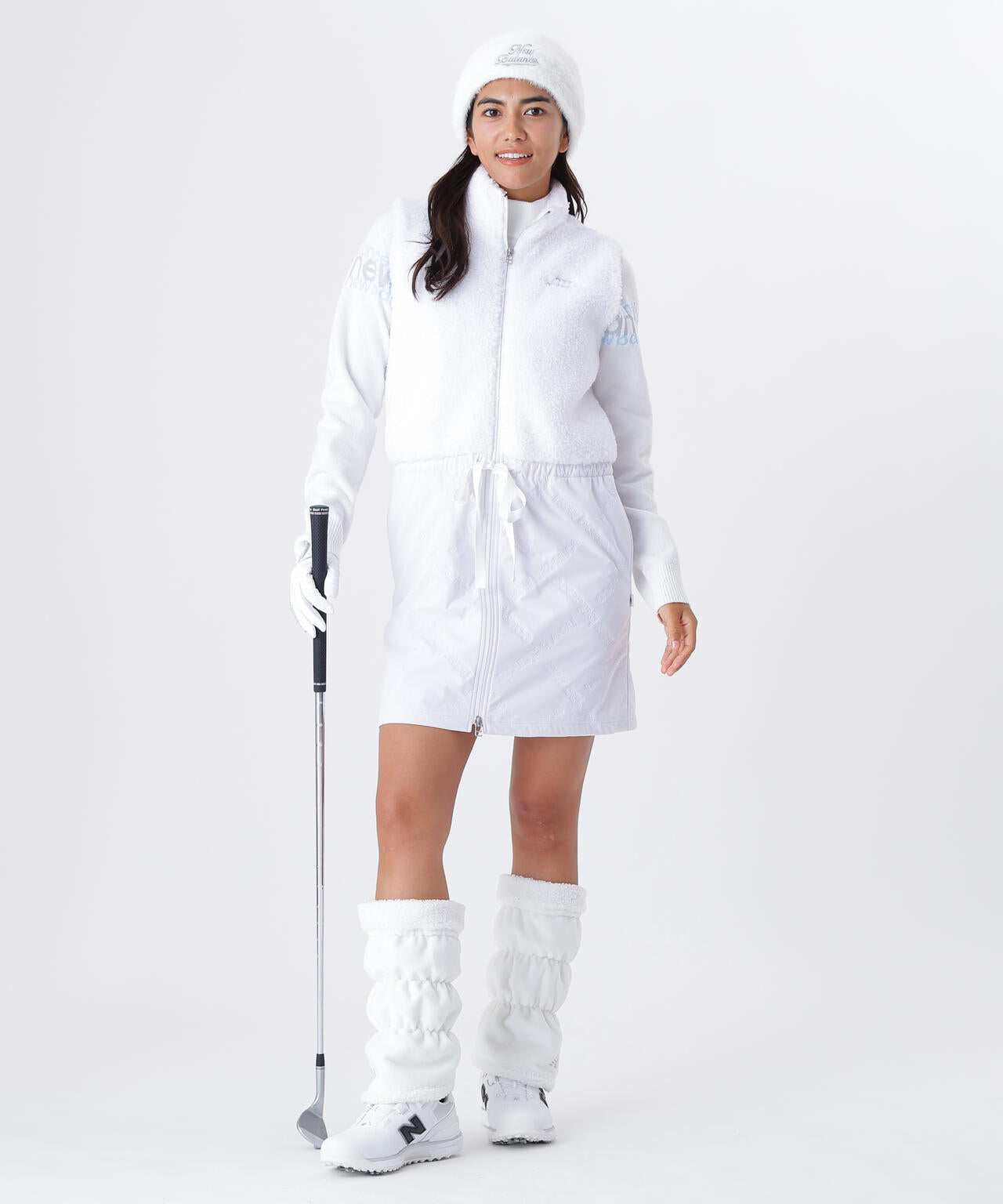 ボア×ロゴキルト フルジップ ワンピース (WOMENS)